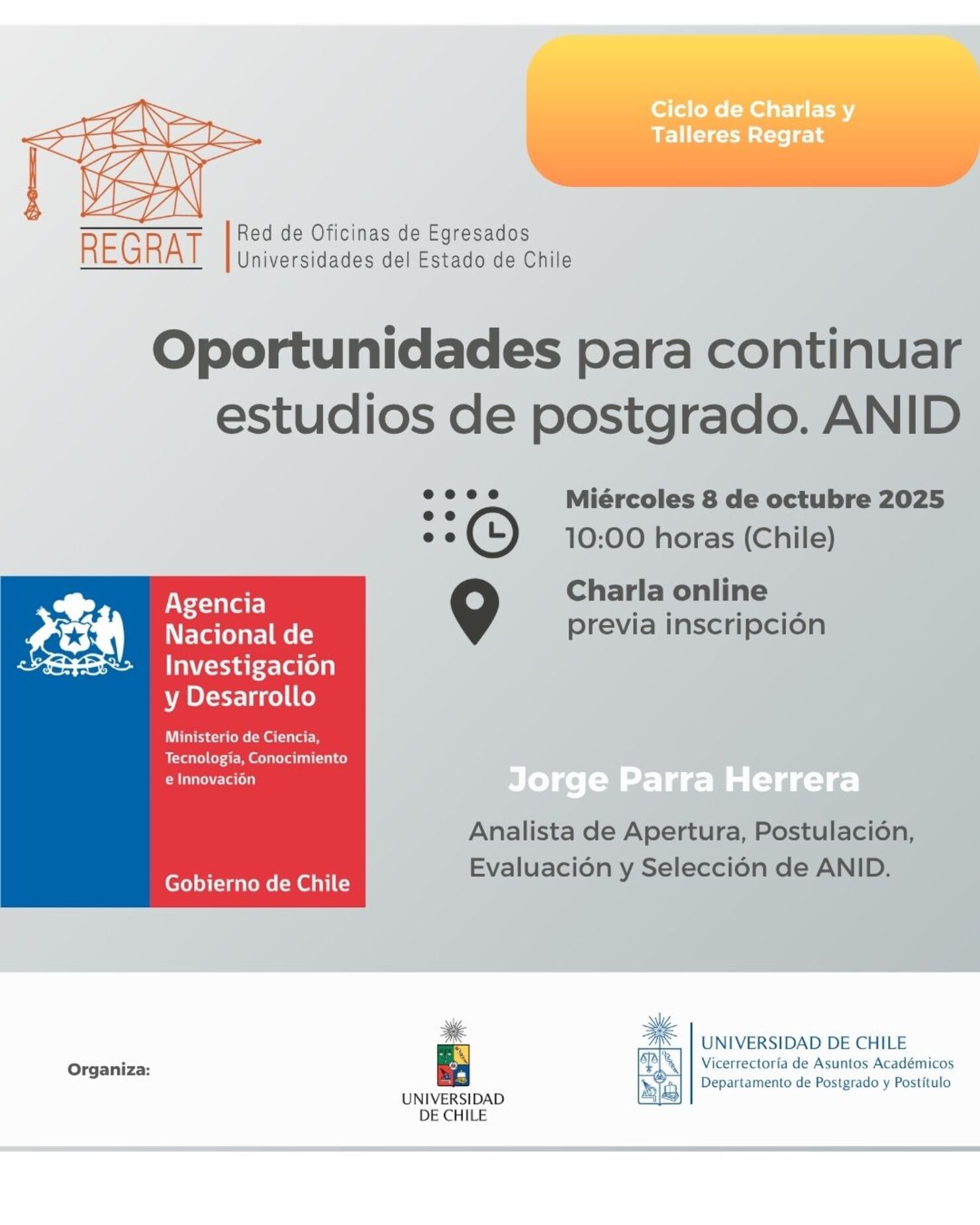 Oportunidades para continuar estudios de postgrado. ANID