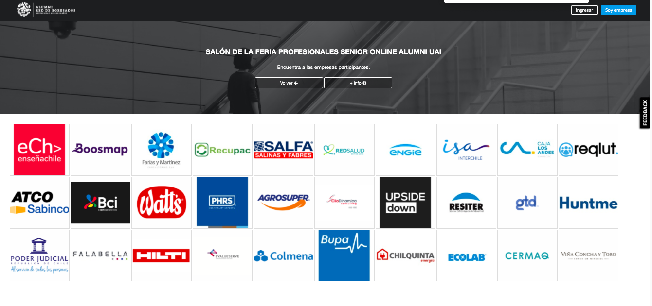 Ya comenzó la primera versión online de la Feria Profesionales Senior Alumni UAI