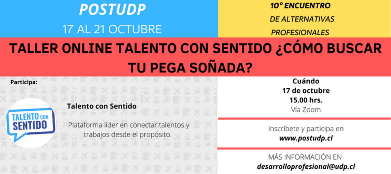Taller online Talento con Sentido: ¿Cómo buscar tu pega soñada?