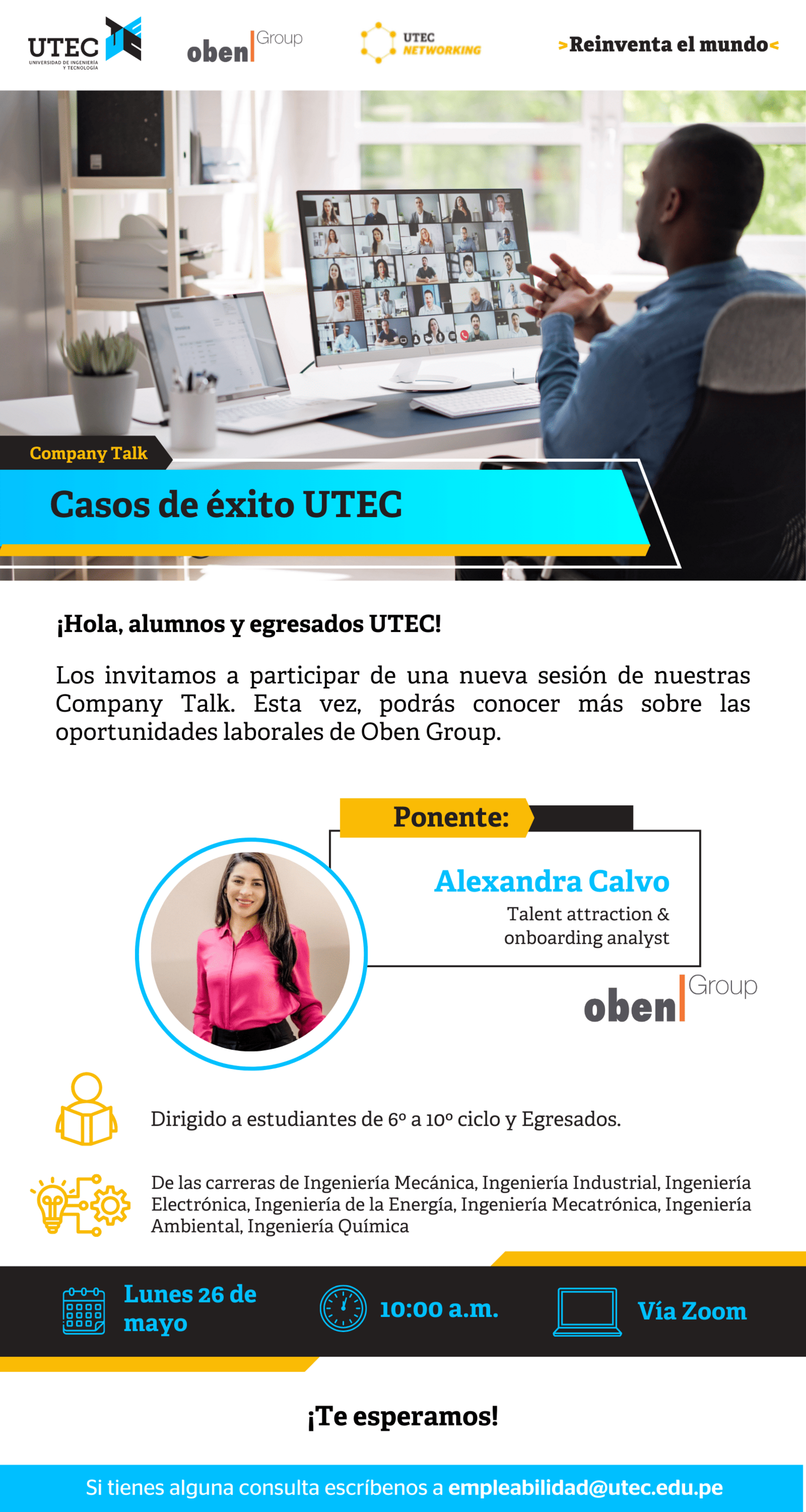 [OBEN GROUP - Casos de éxito UTEC ]   Lunes 26/05 a las 10:00 am