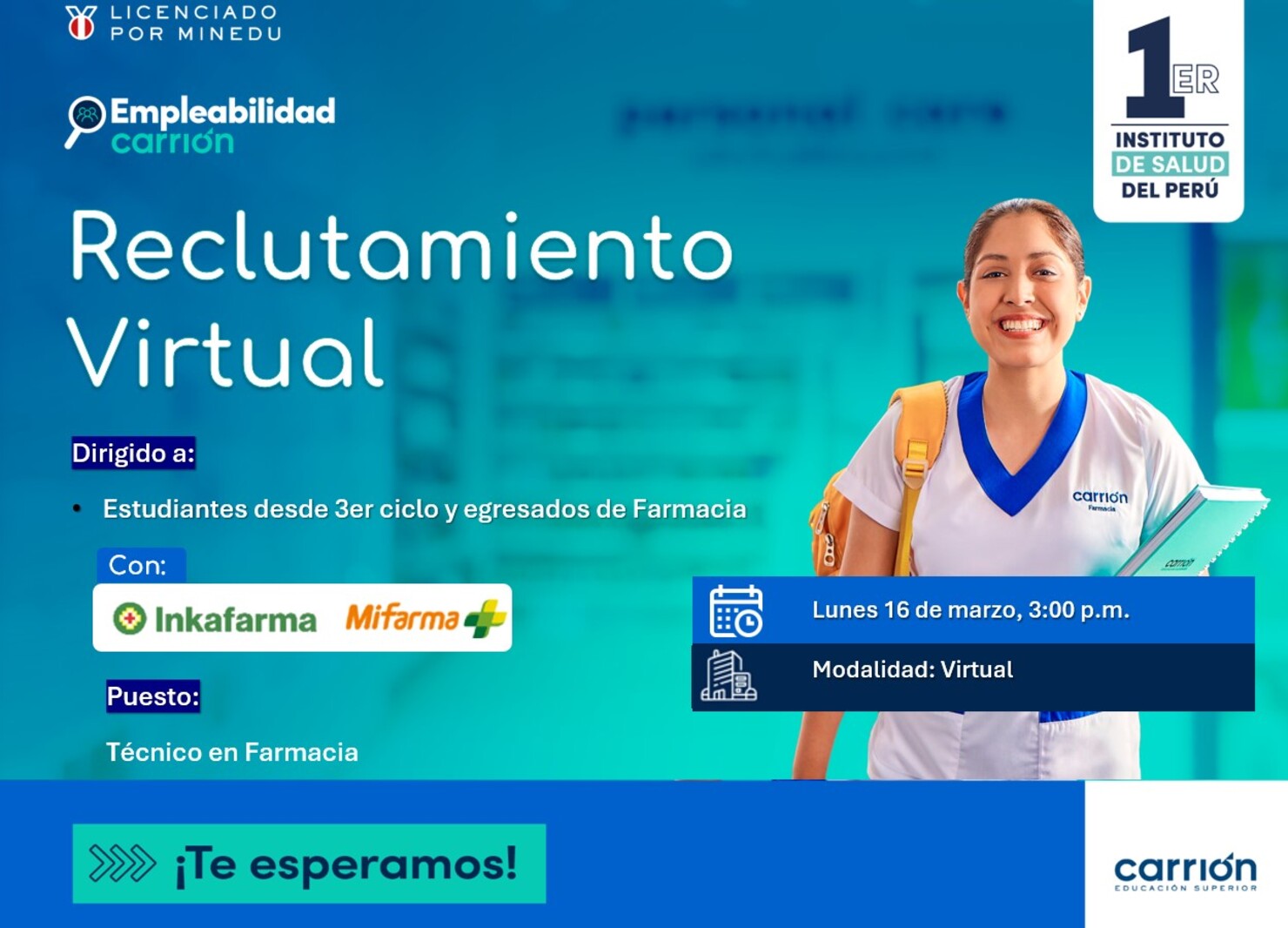 Reclutamiento Virtual con Farmacias Peruanas: Técnicos en Farmacia