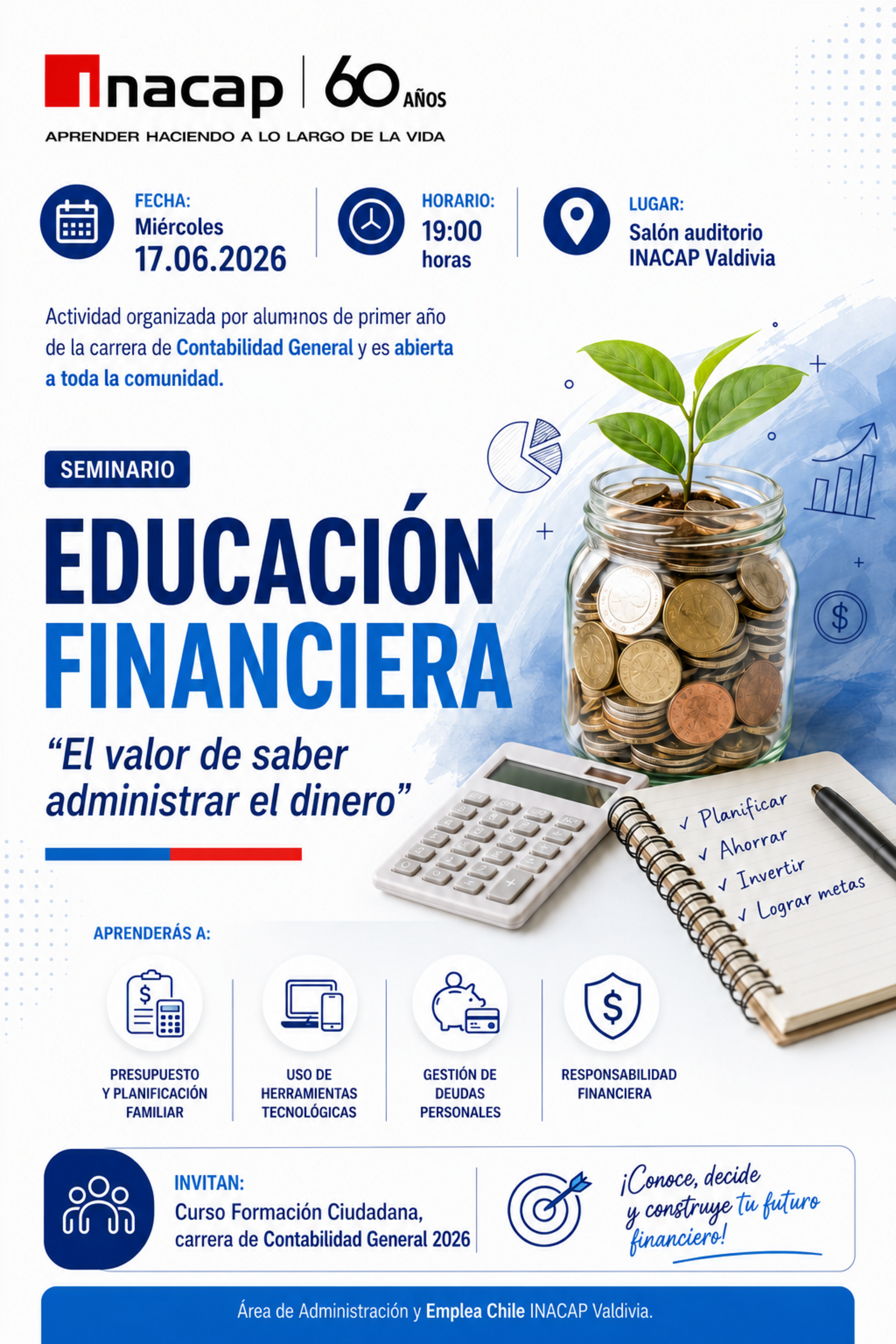 Seminario Educación Financiera: “El valor de saber administrar el dinero”