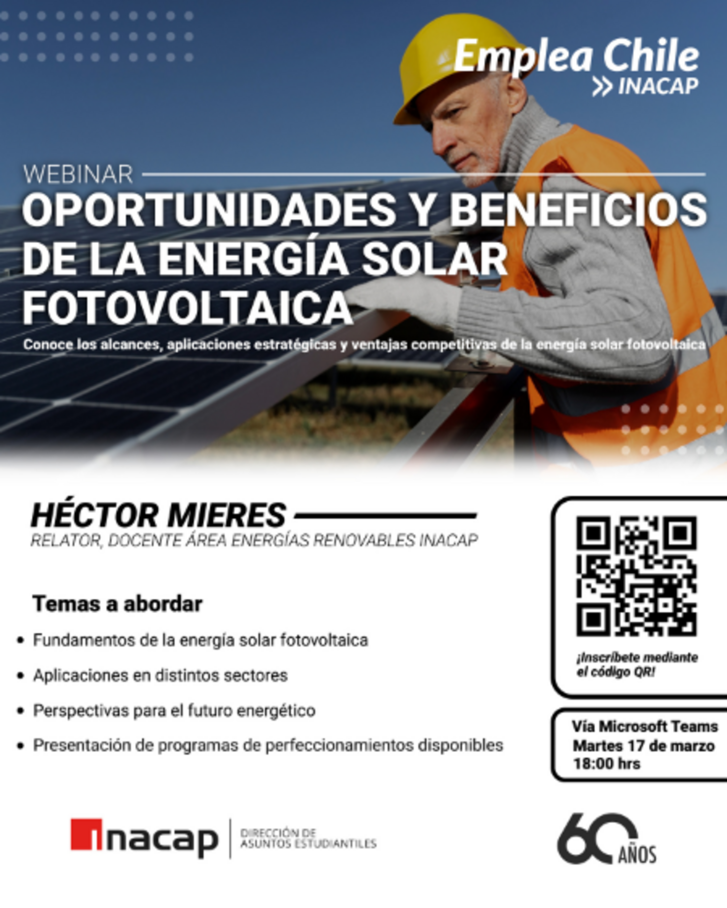 Webinar: Beneficios y Aplicaciones de la Energía Solar Fotovoltaica