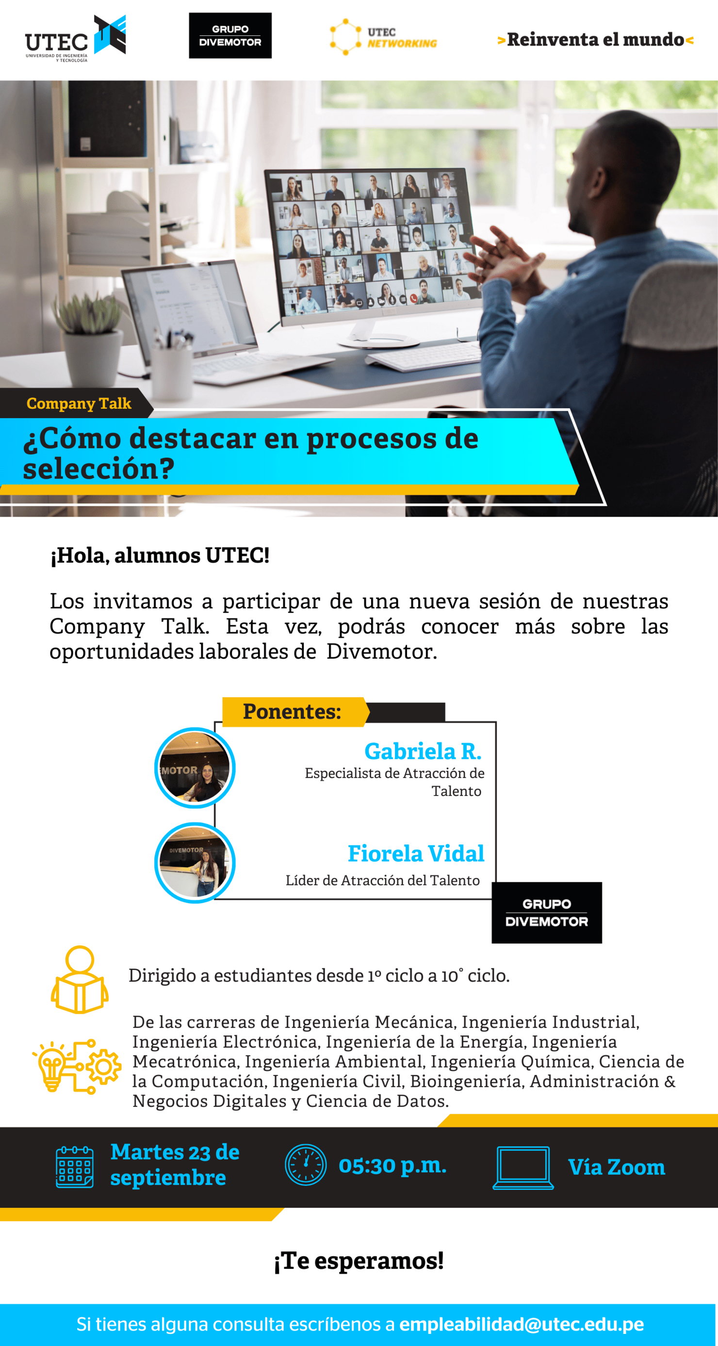 [ DIVEMOTOR - ¿Cómo destacar en procesos de selección? ] Martes 23/09 a las 05:30 pm