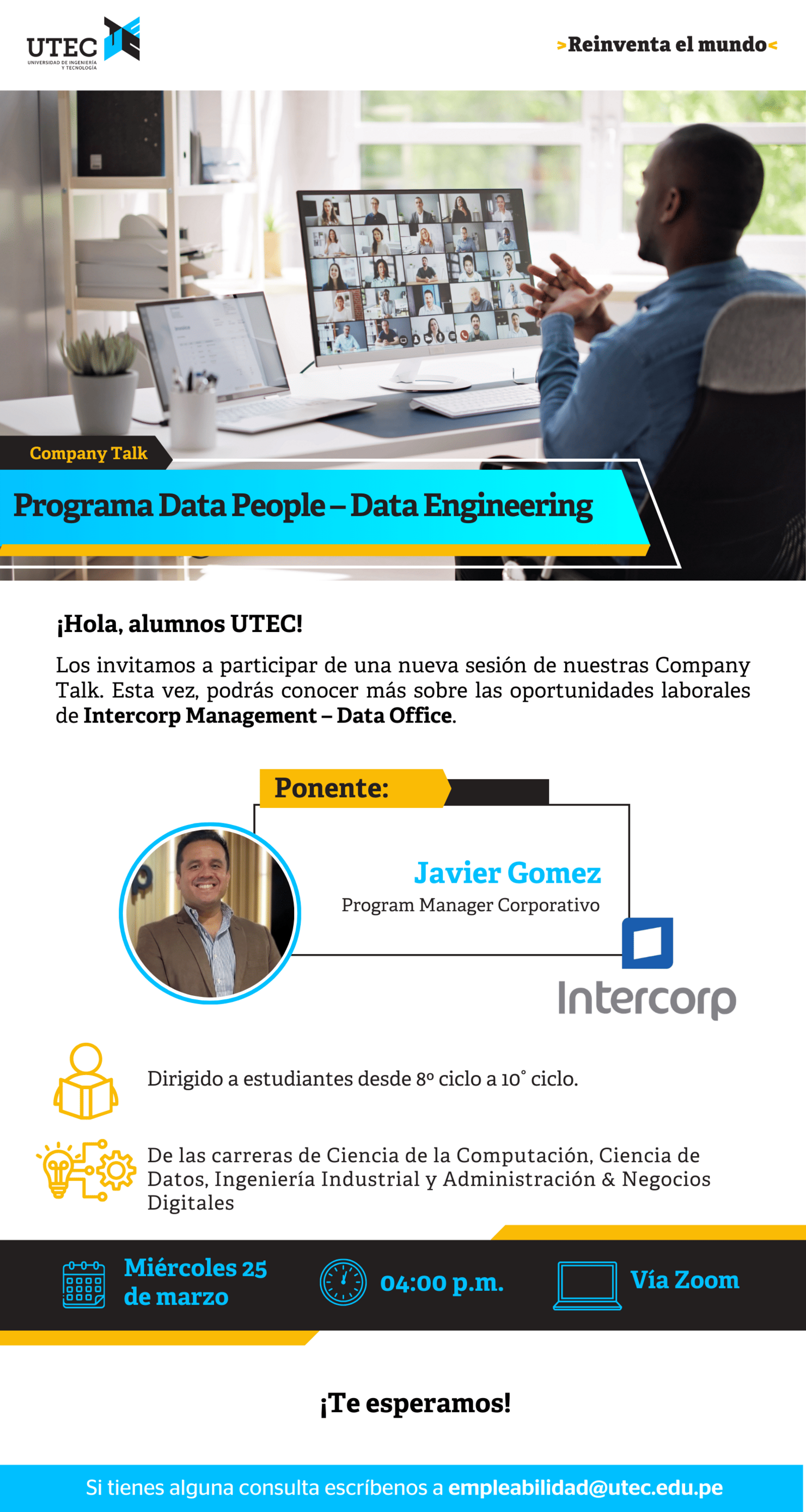 [ Company Talk - INTERCORP MANAGEMENT] Programa Data People – Data Engineering - Miércoles 25 de marzo - 04:00 p.m.