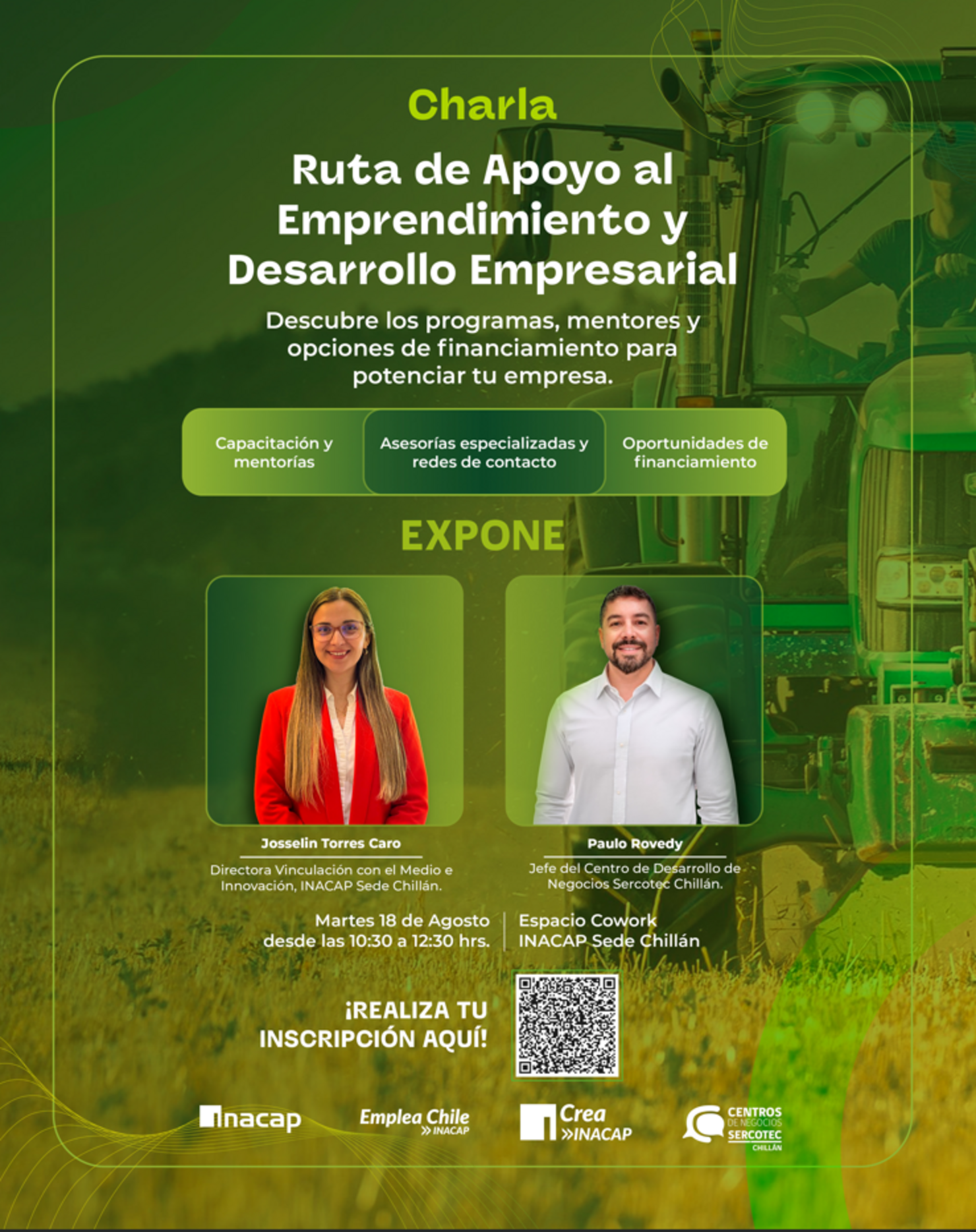 Charla: Ruta de Apoyo al Emprendimiento y Desarrollo Empresarial