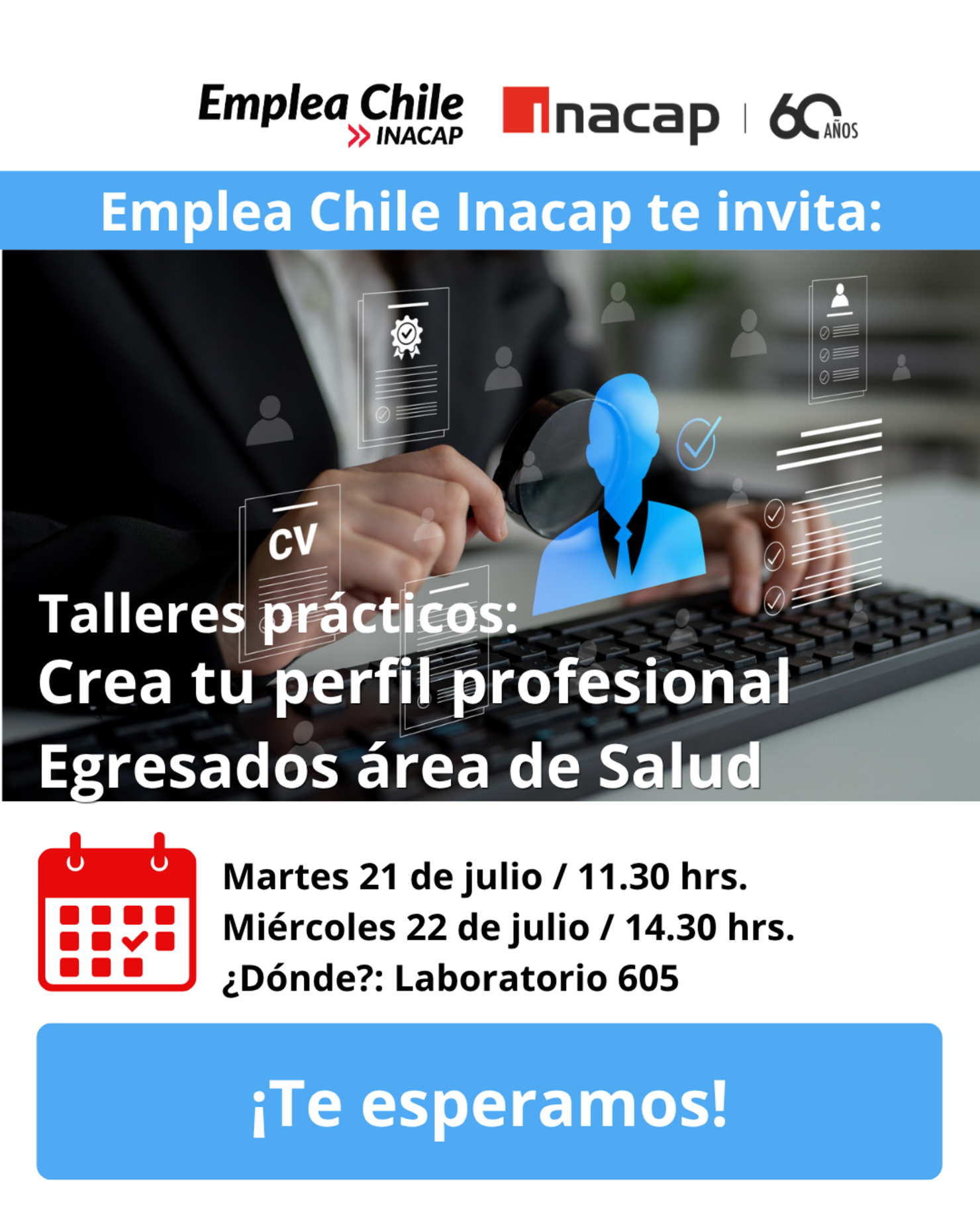 Talleres prácticos: Crea tu perfil profesional en Emplea INACAP