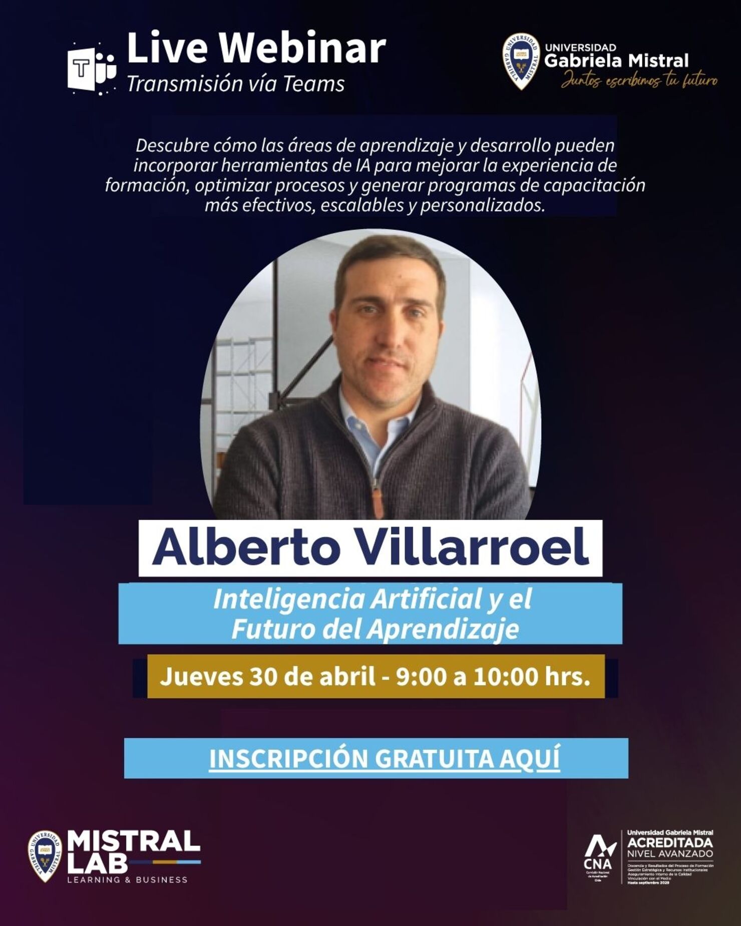 Live Webinar Gratuito | Inteligencia Artificial y el Futuro del Aprendizaje
