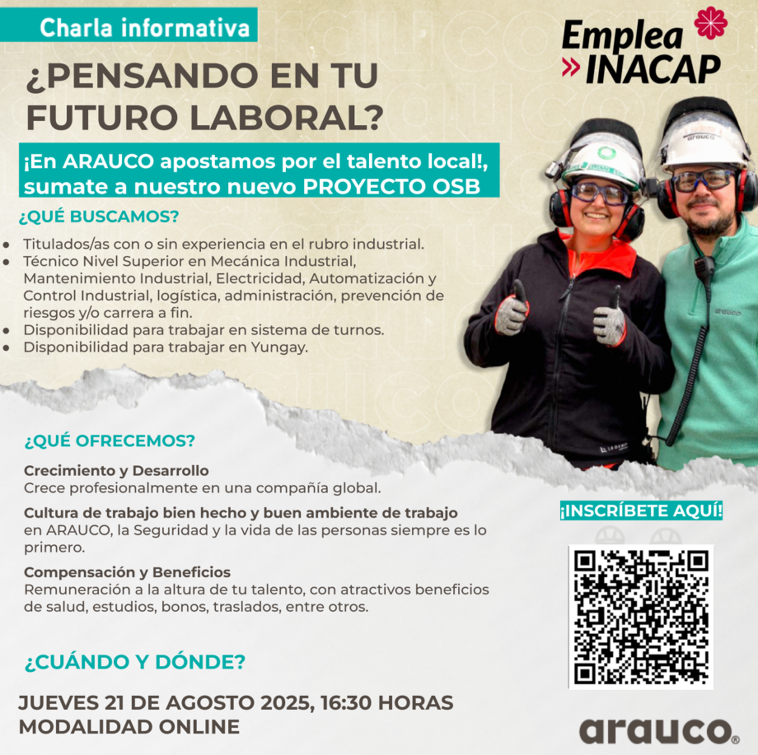 Charla Oportunidades Laborales Proyecto OSB ARAUCO