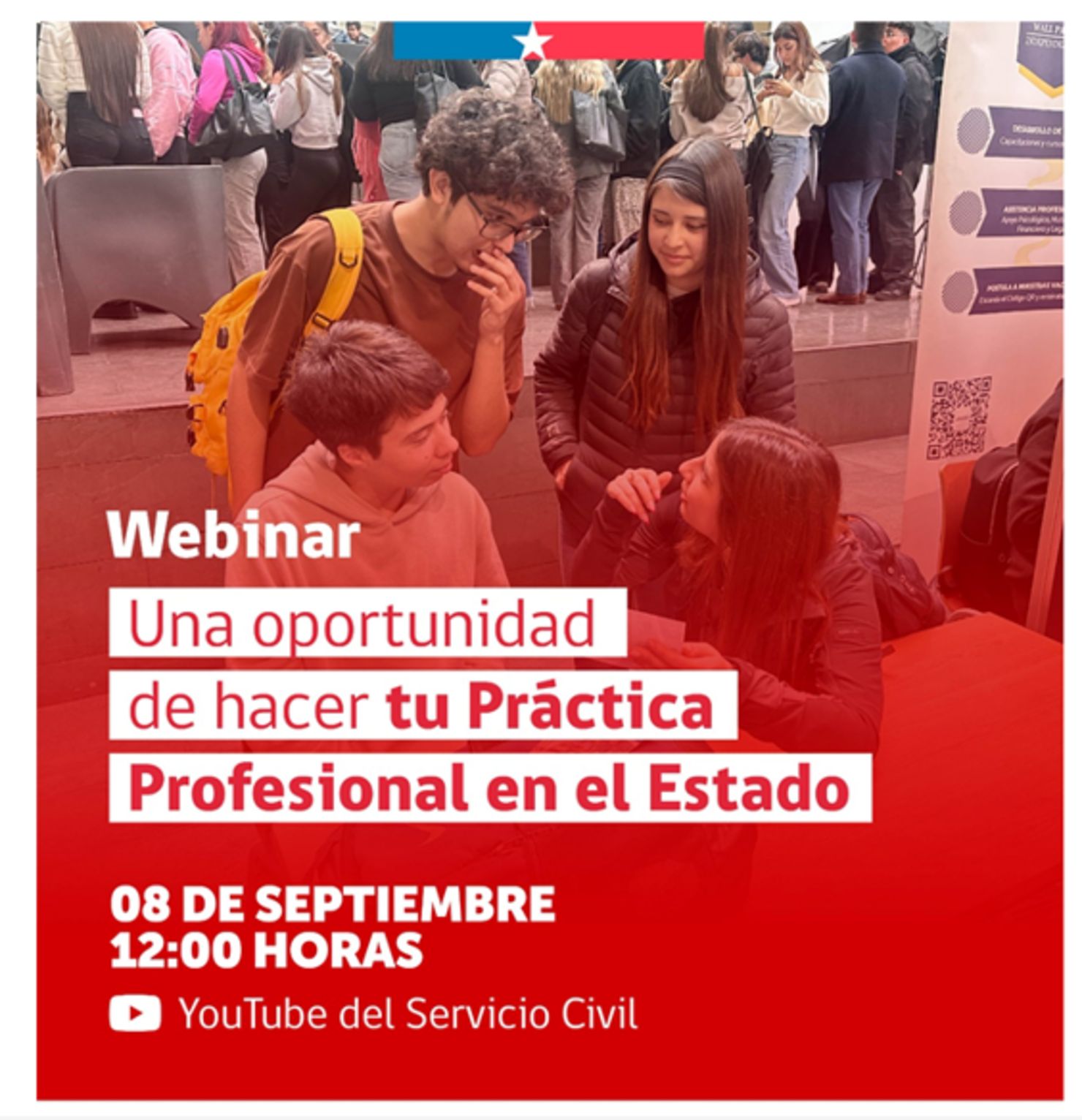 Invitación Webinar Prácticas Chile para estudiantes - Martes 8 de Sept 12:00 hrs. 2026