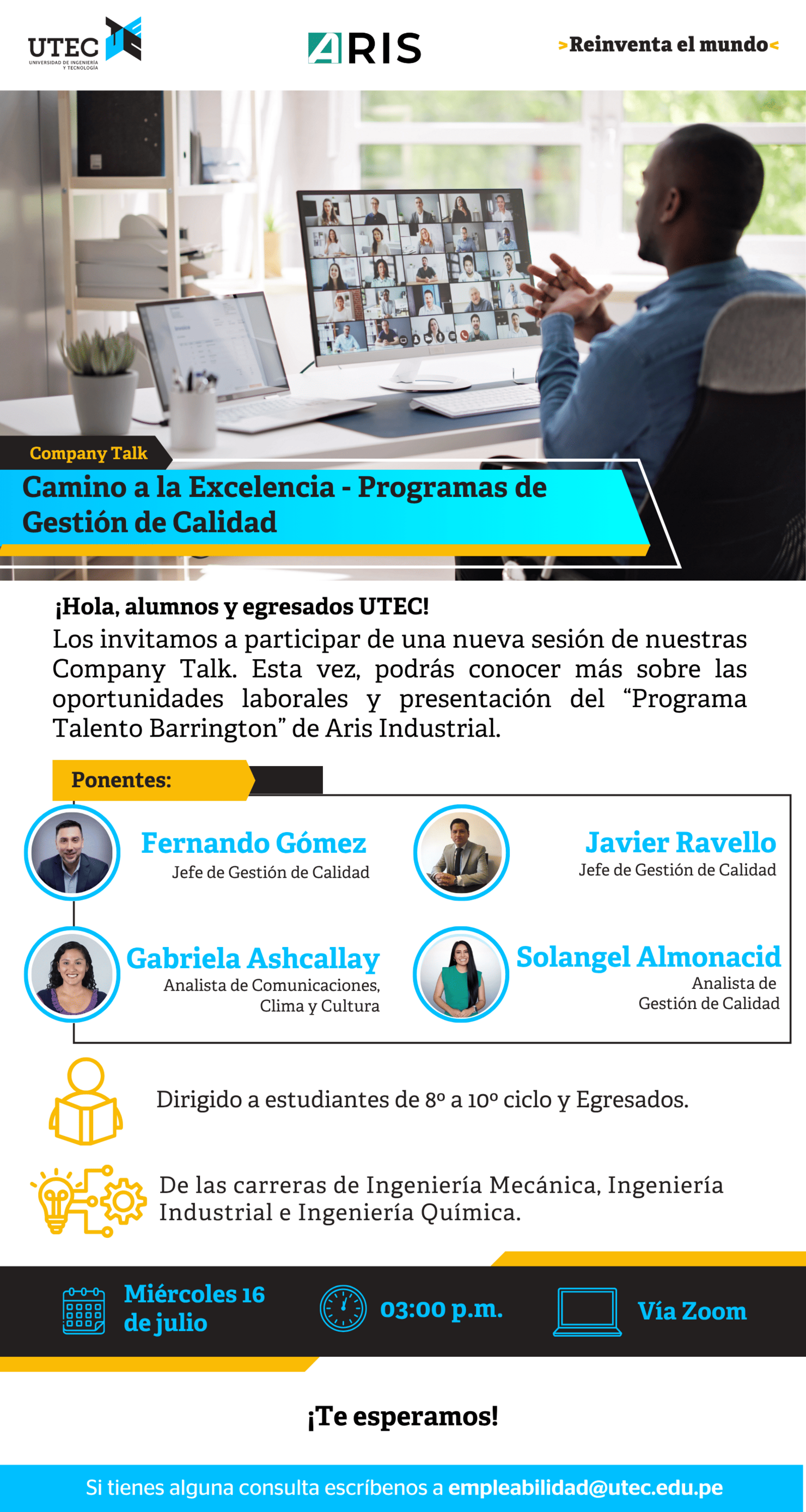 Company Talk ARIS INDUSTRIAL - Miércoles 16 de Julio - 03:00 pm