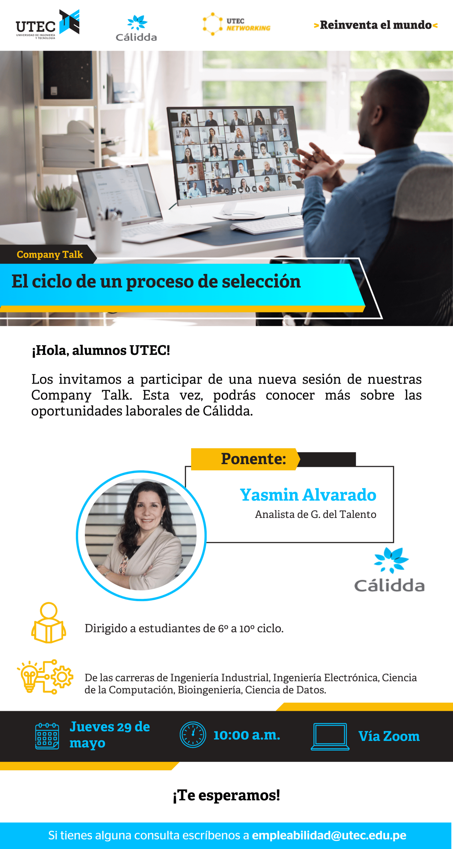 [ CALIDDA - Cómo afrontar una entrevista laboral  ]  Jueves 29/05 a las 10:00 am