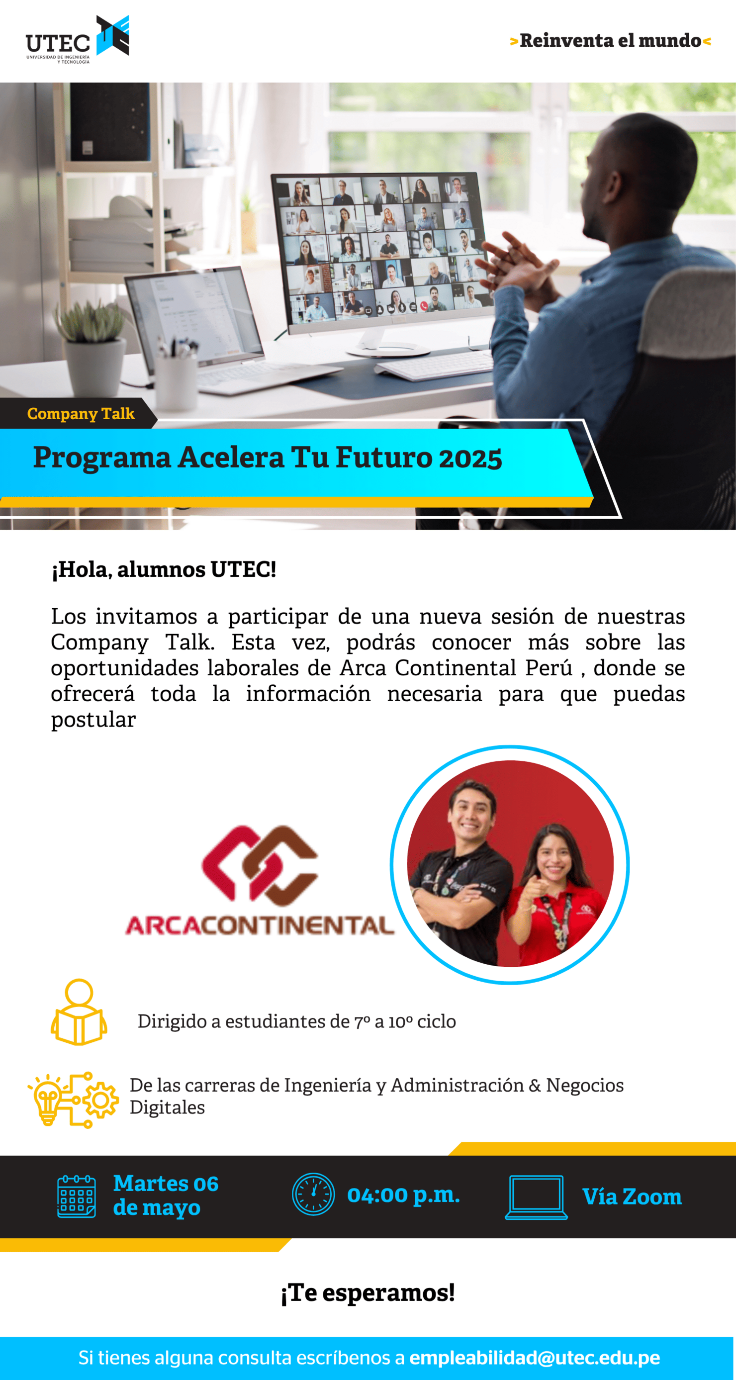 Company Talk ARCA CONTINENTAL - Martes  06 de Mayo - 04:00 pm