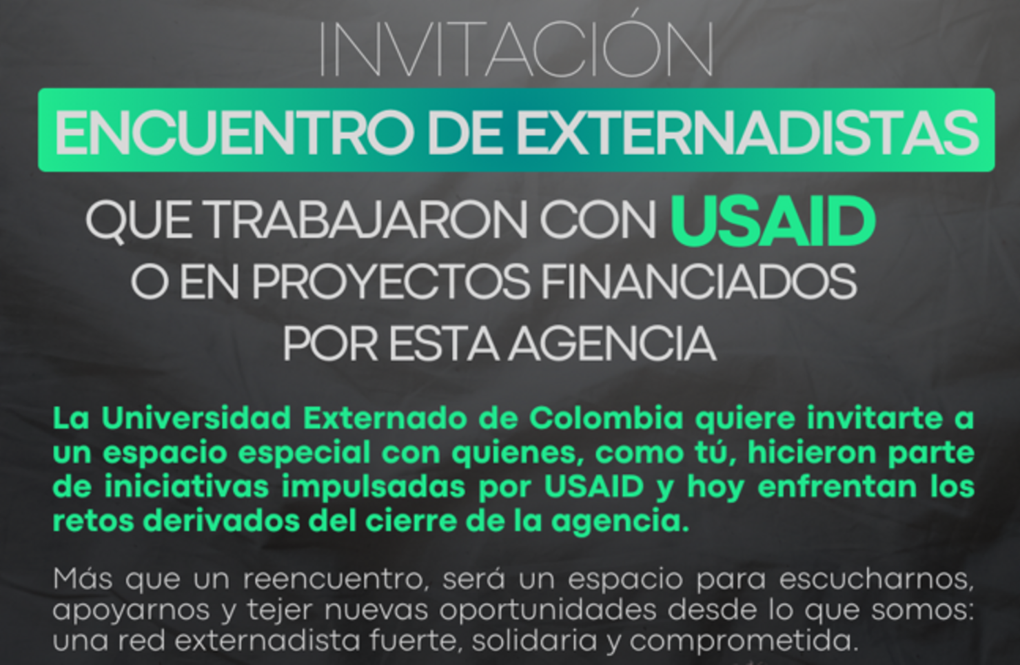 Espacio de escucha para egresados afectados por la situación de USAID