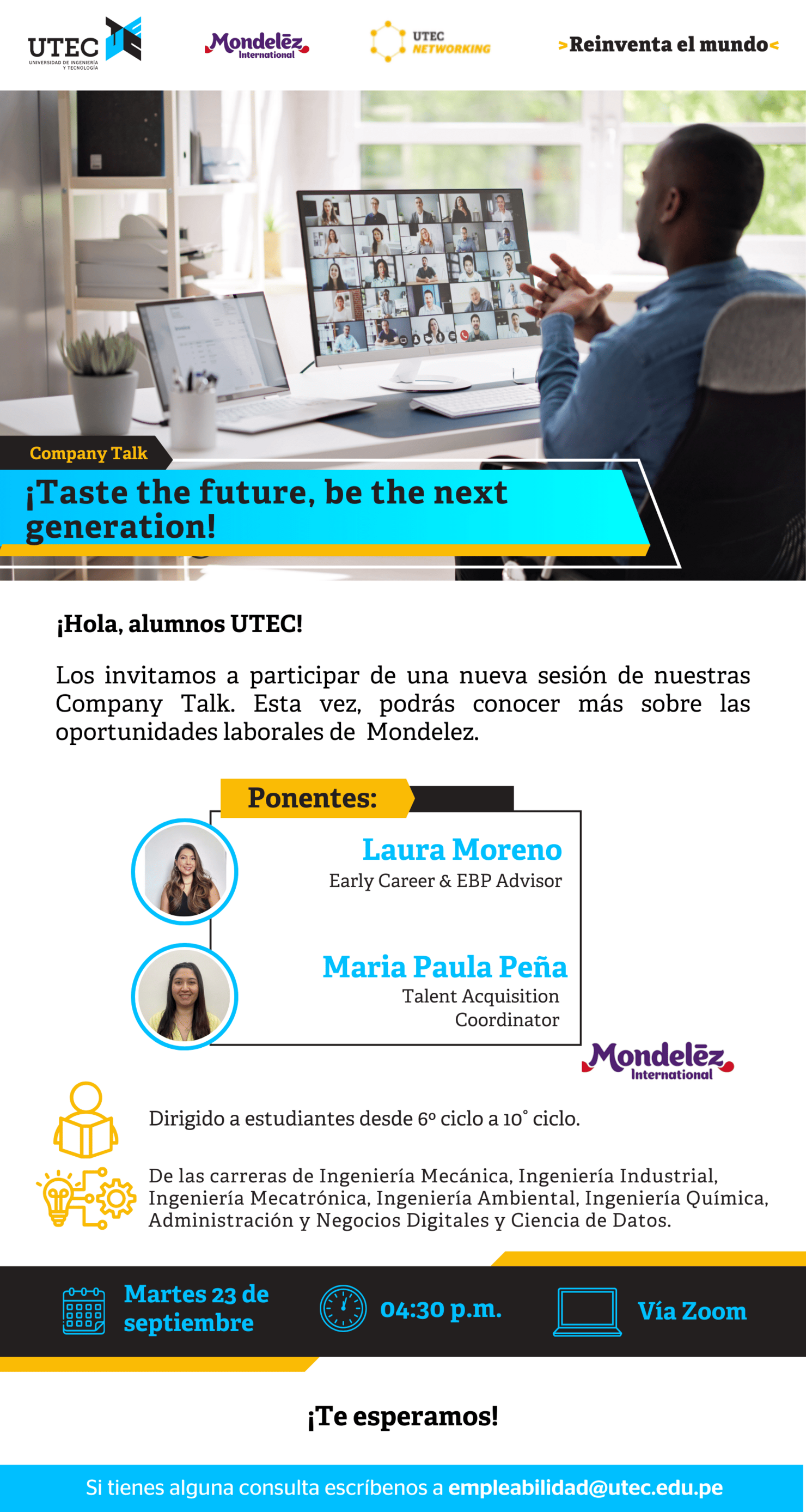 [MONDELEZ - ¡Taste the future, be the next generation! ] Martes 23/09 a las 04:30 pm