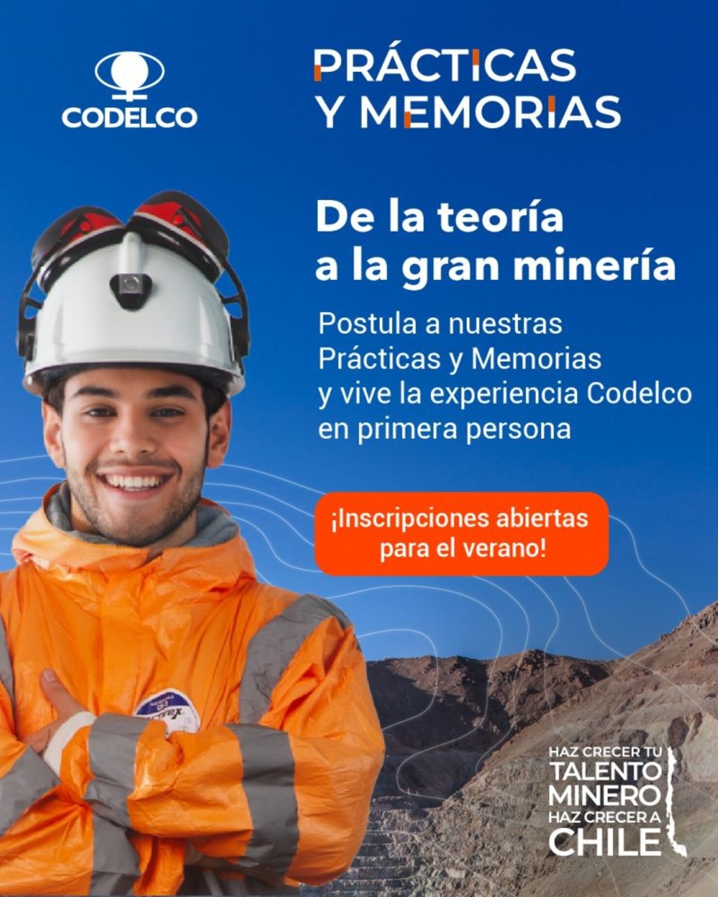 CODELCO: Convocatoria Programa Prácticas y Memorias Verano 2027