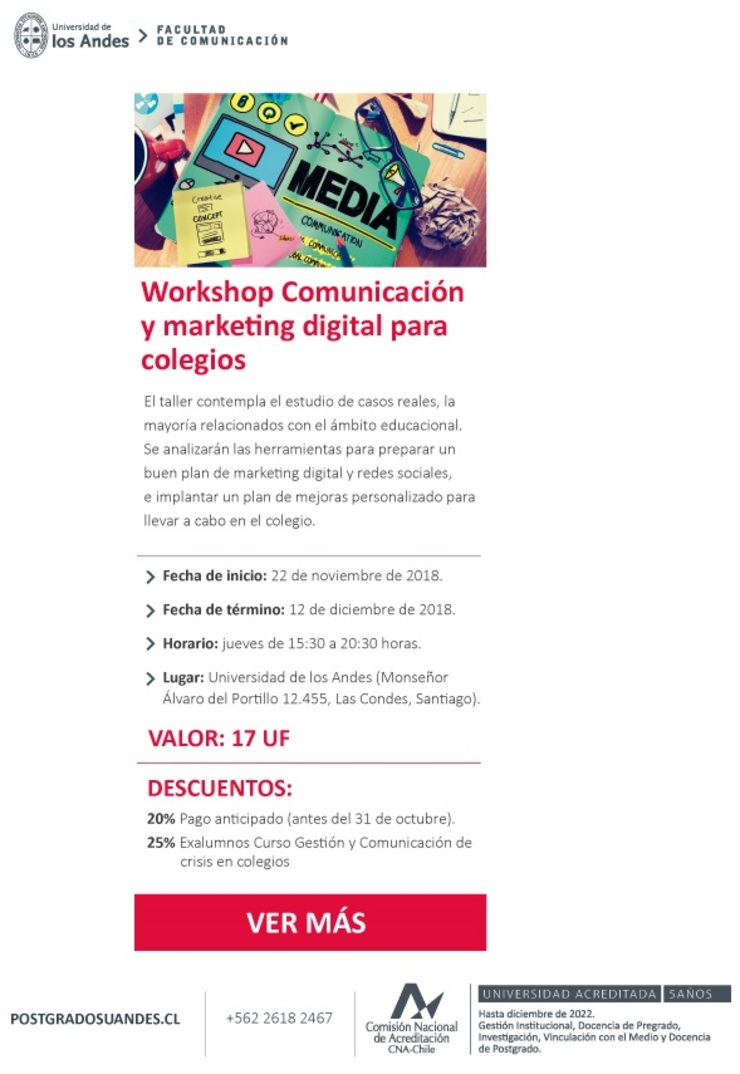 Workshop Comunicación y Marketing Digital para Colegios