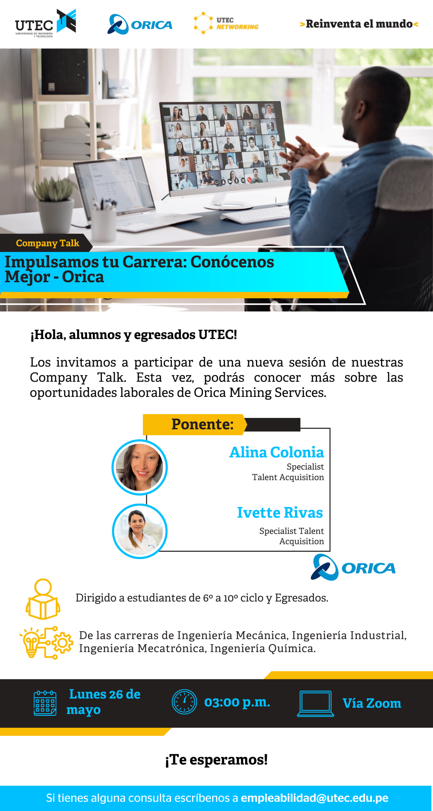 [ ORICA MINING SERVICES - Impulsa tu carrera ] Lunes 26/05 a las 03:00 pm