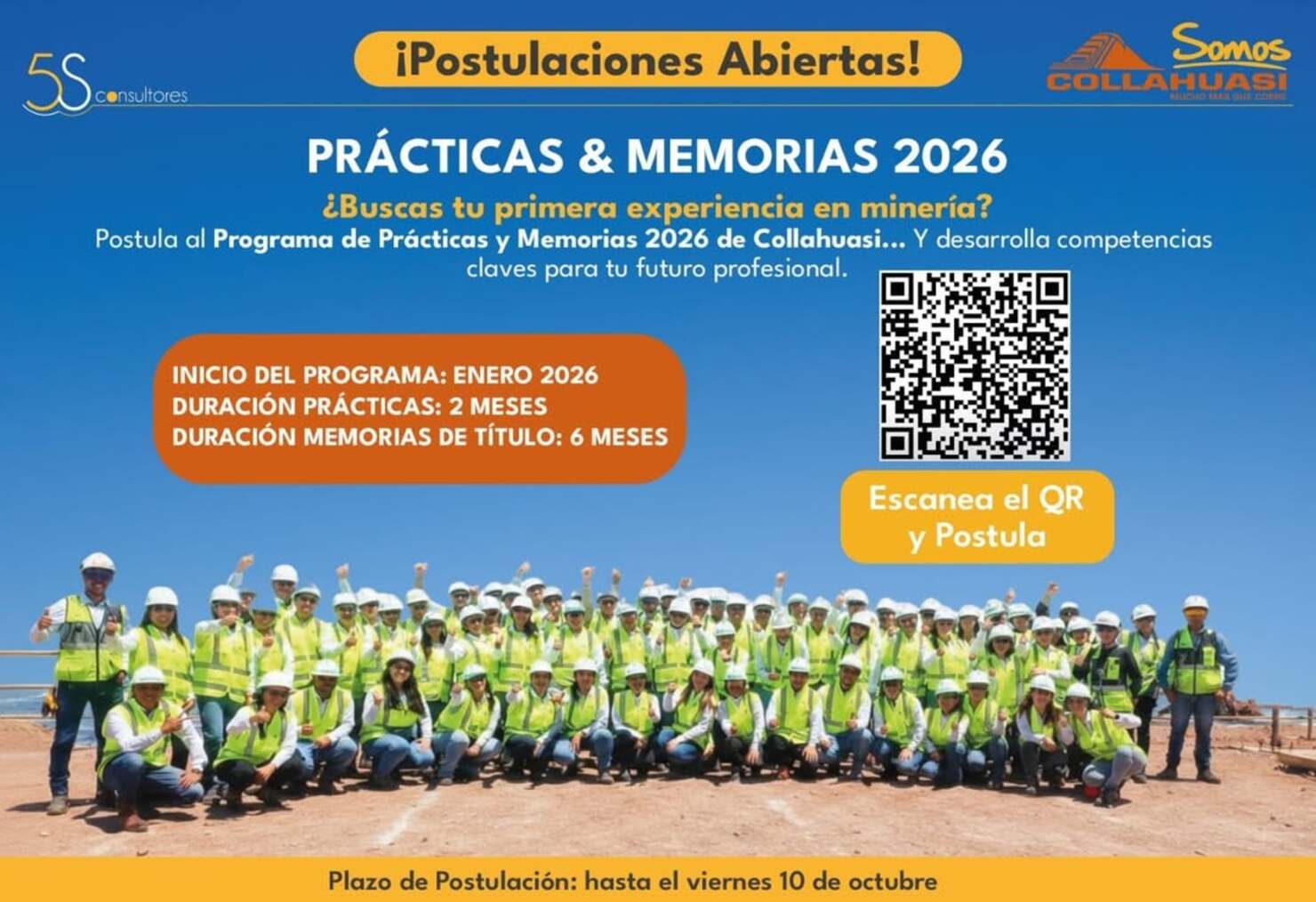Convocatoria Programa de Prácticas y Memorias 2026 de Collahuasi