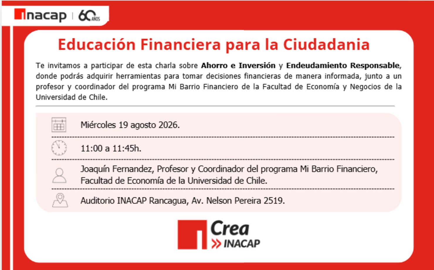 Charla Educación Financiera Para la Ciudadanía