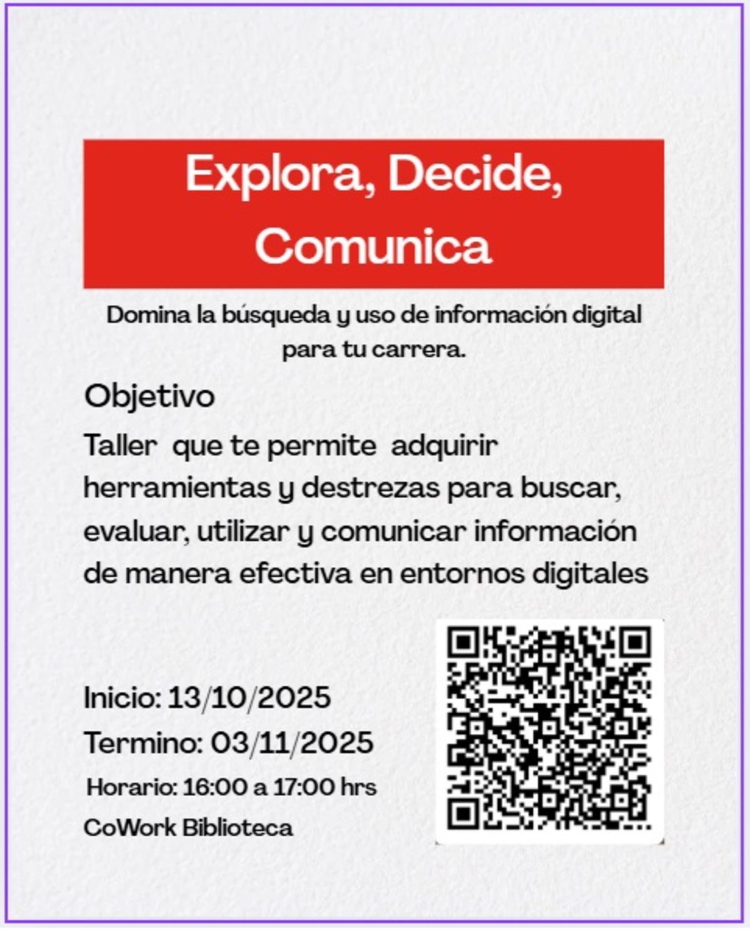 Taller: Explora, Decide, Comunica