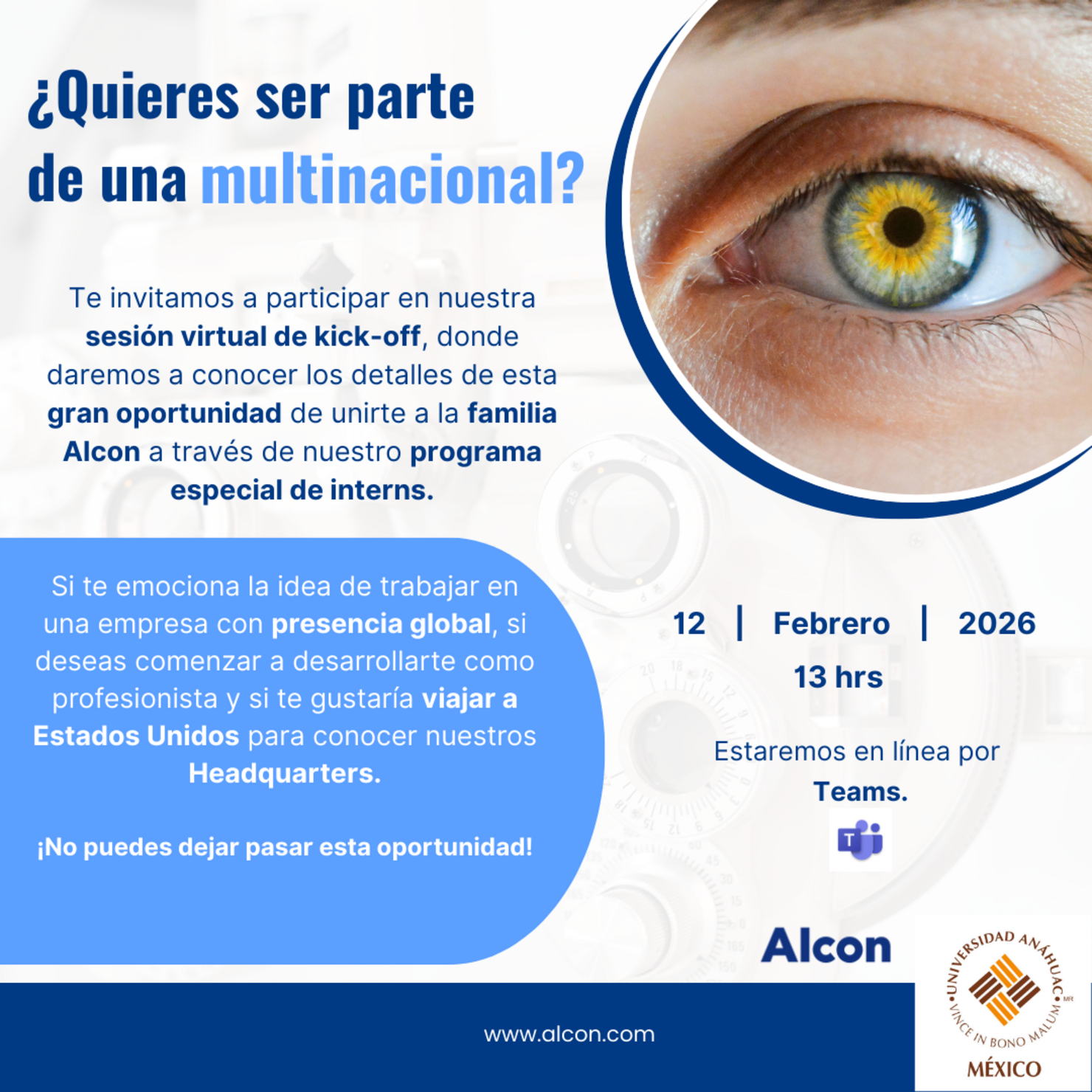 ¡Únete a la familia de la empresa multinacional Alcon!