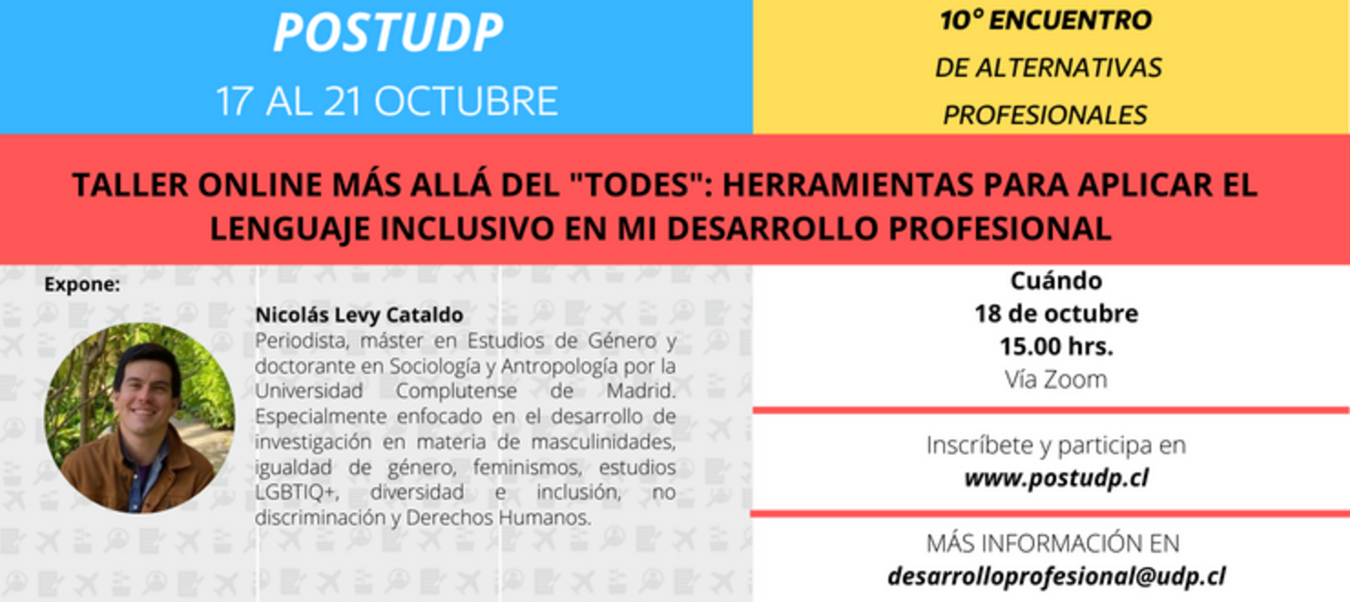 Taller online: Más allá del “todes”, herramientas para aplicar el lenguaje inclusivo en mi desarrollo profesional