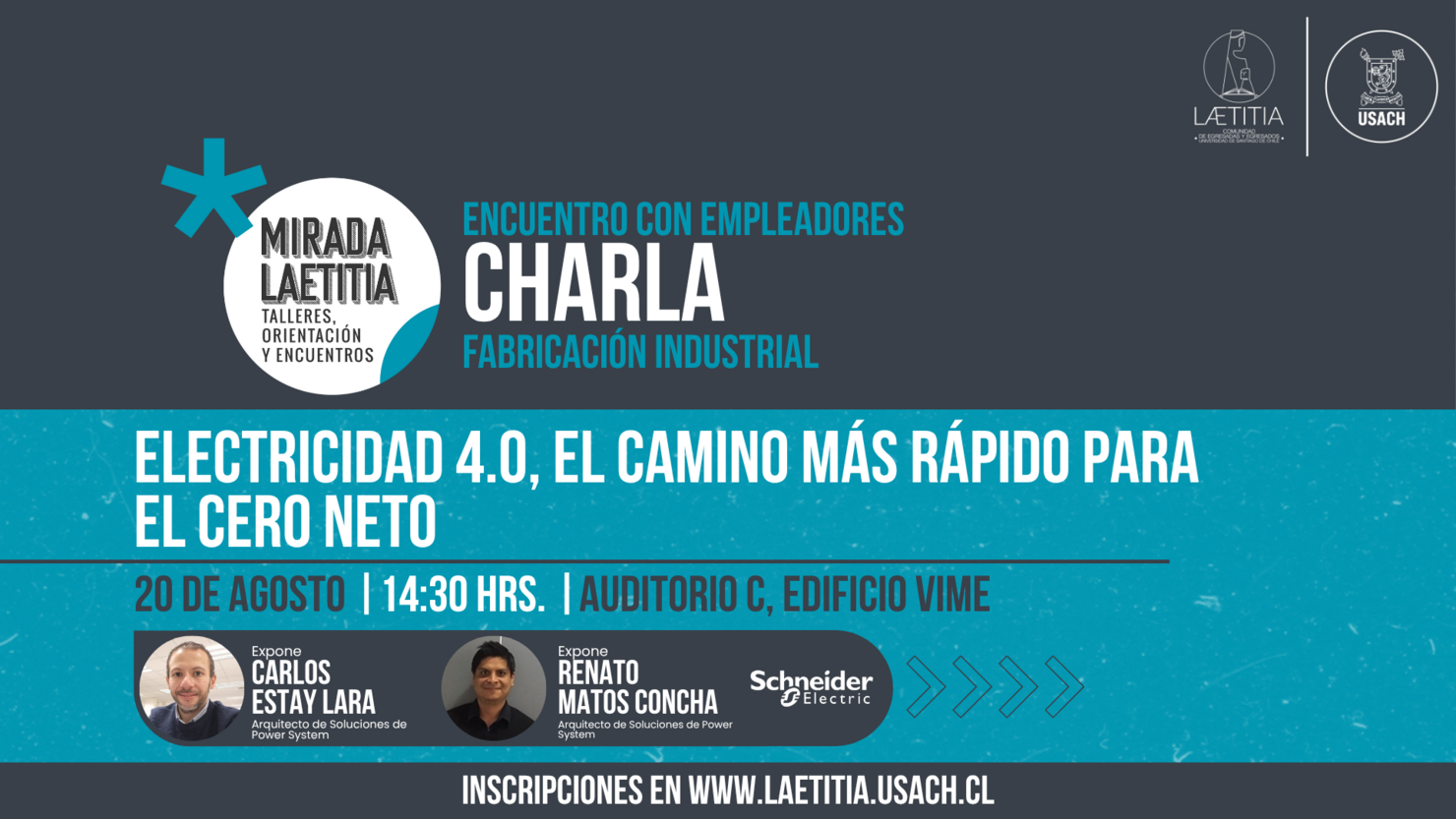 Encuentro con Empleadores: Charla Electricidad 4.0, el camino más rápido para el cero neto junto a Schneider Electric