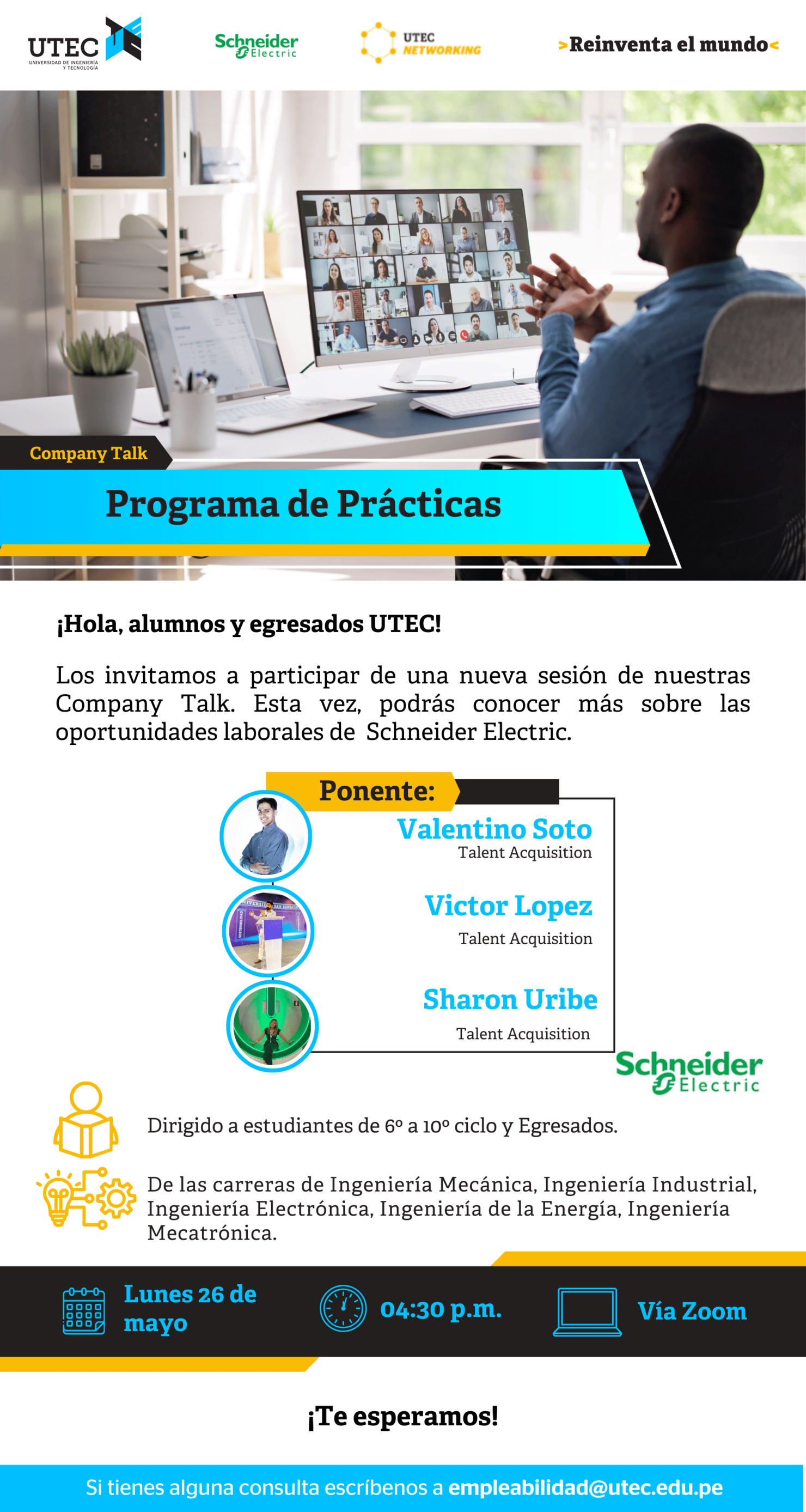 [SCHNEIDER ELECTRIC PERU - Programa de Prácticas ] Lunes 26/05 a las 04:30 pm