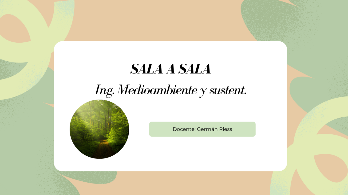 Sala a sala Ingeniería Medioambiente y sustent.