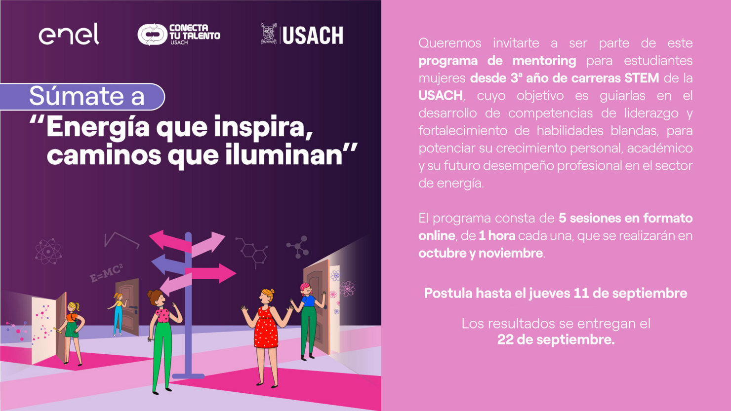 Convocatoria Programa de Mentoring "Energía que inspira, caminos que iluminan" de ENEL