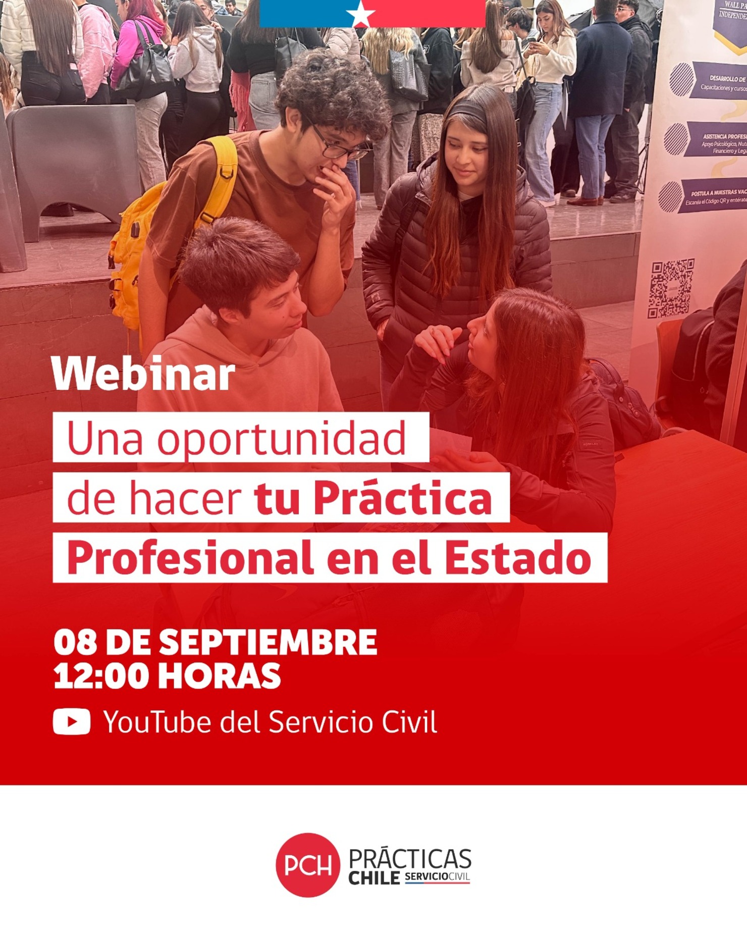 Invitación Webinar Prácticas Chile para estudiantes