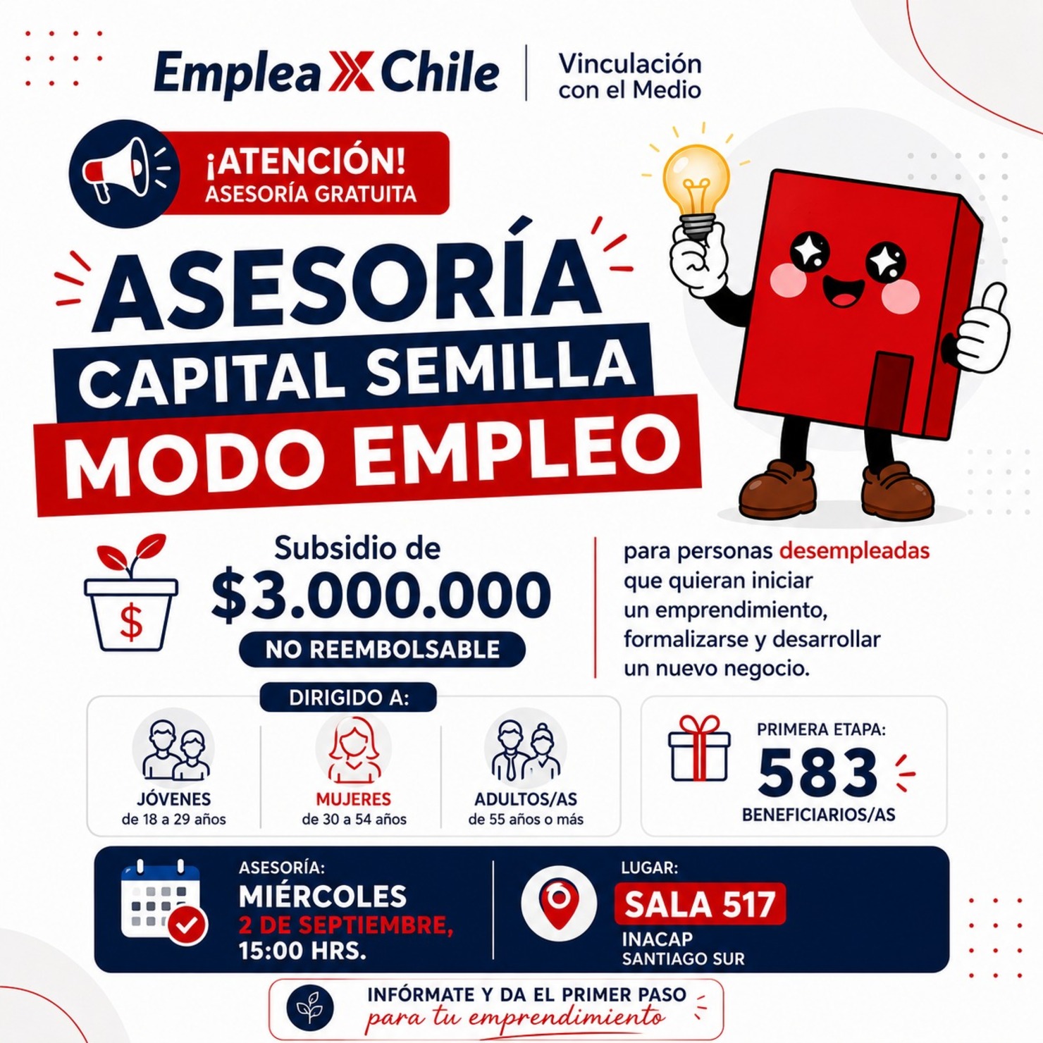 Asesoría "Capital Semilla MODO EMPLEO"