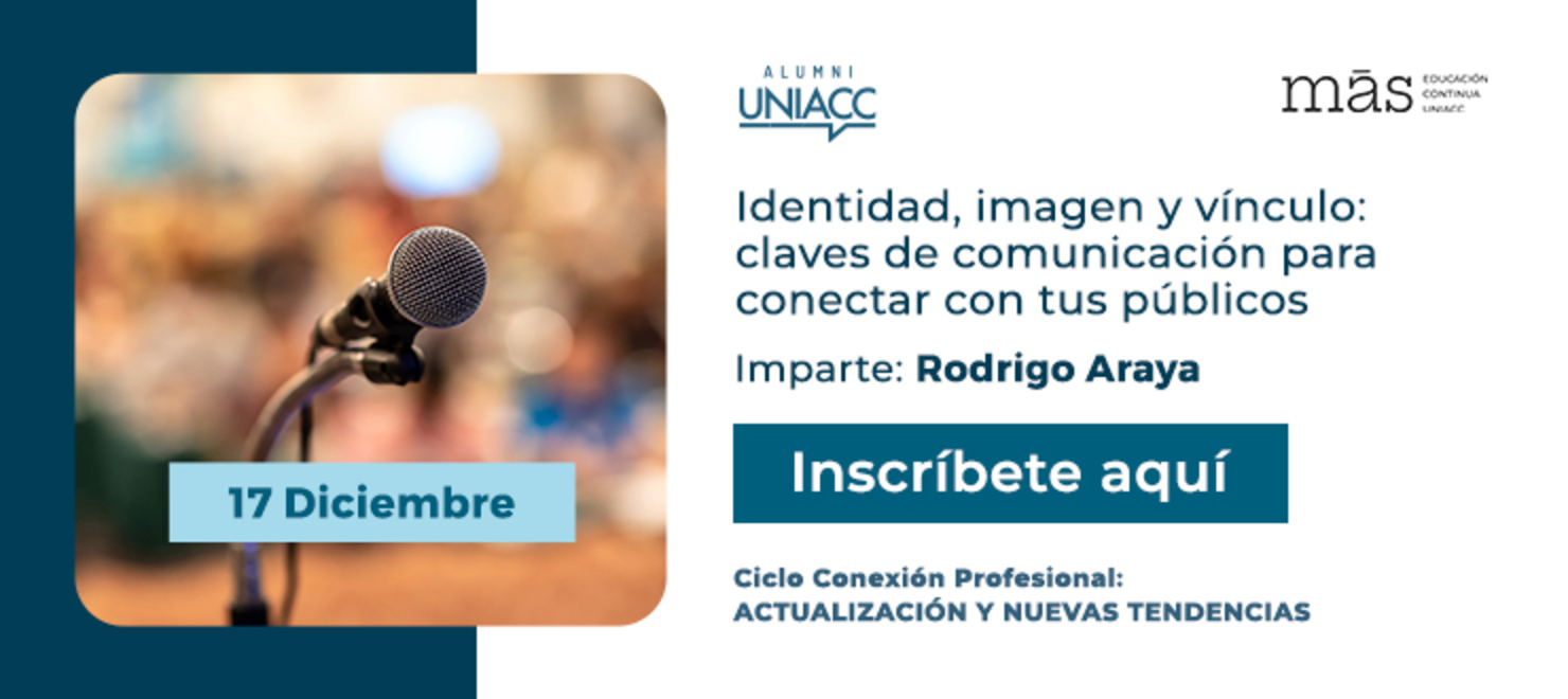 Ciclo Conexión Profesional: Actualización y Nuevas Tendencias. Taller Identidad, Imagen y Vínculo: Claves de Comunicación para Conectar con tus Públicos