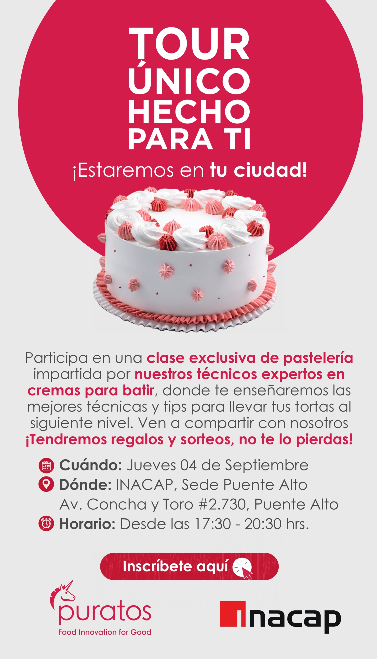 Clase exclusiva de pastelería