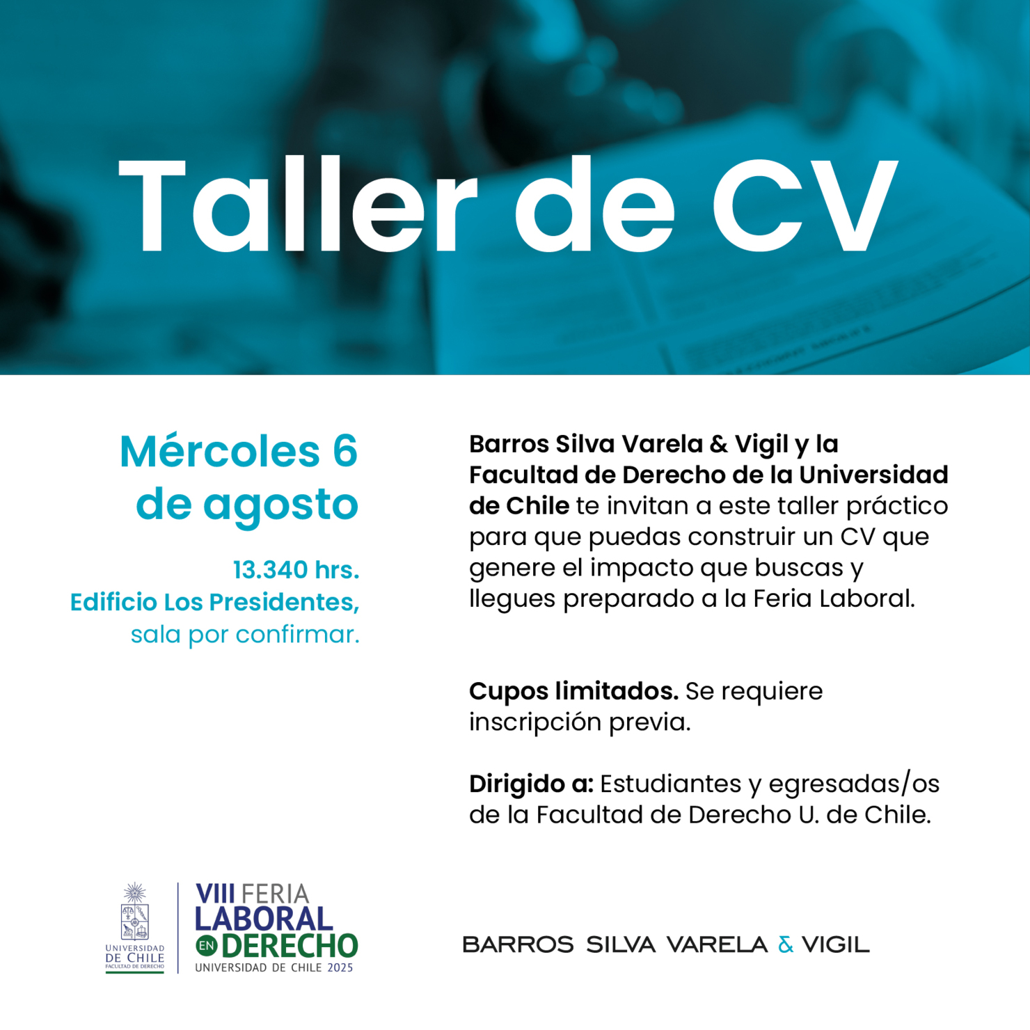 ¡Prepara tu CV para la Feria Laboral 2025 con Barros Silva Varela & Vigil!