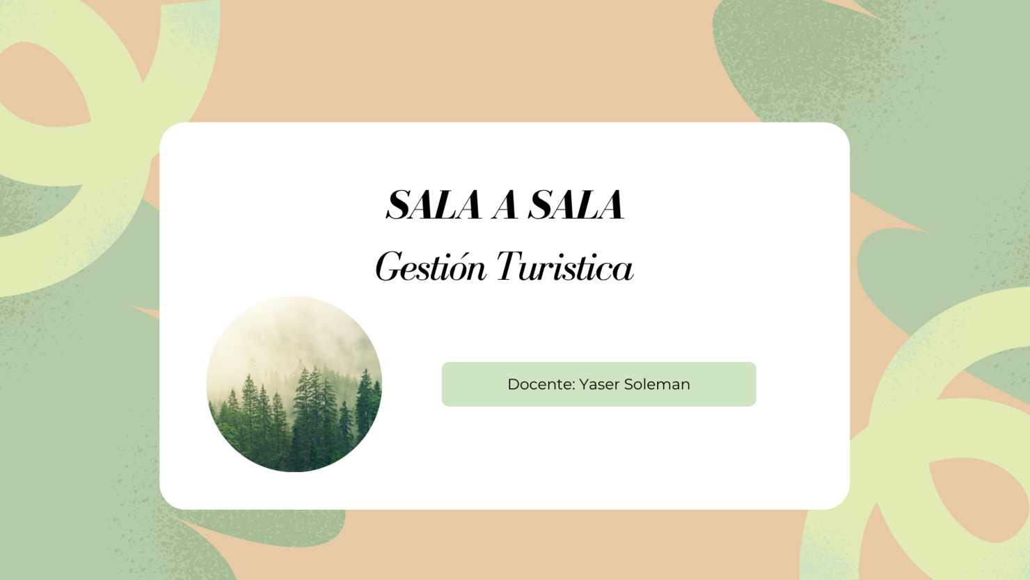 Sala a sala Gestión turística