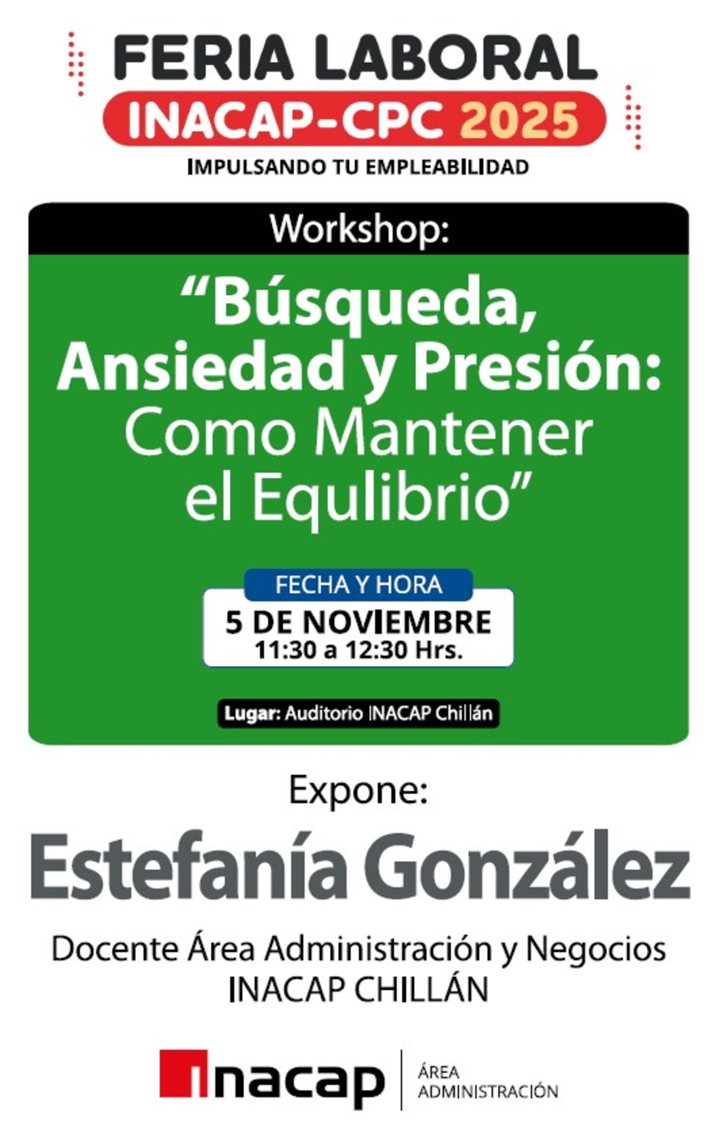 Workshop “Búsqueda, Ansiedad y Presión: Cómo Mantener el Equilibrio”