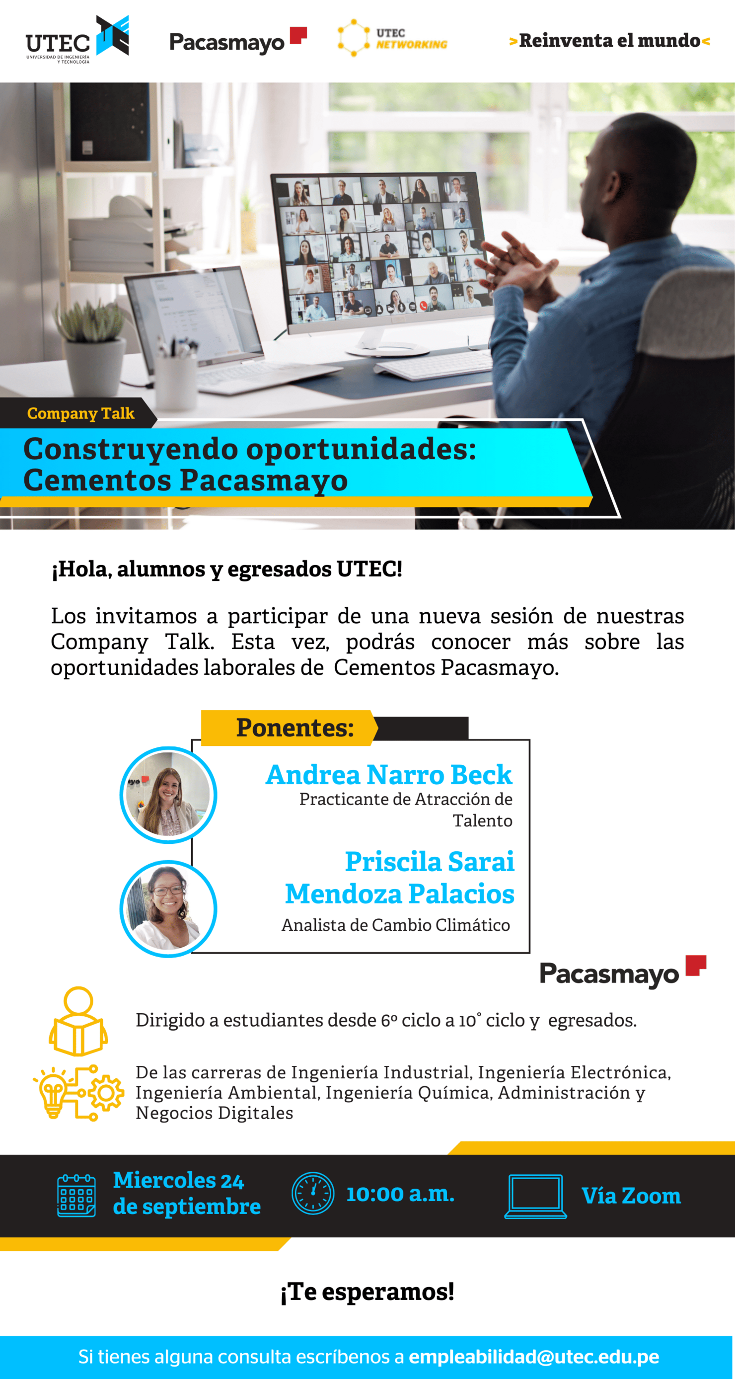 [CEMENTOS PACASMAYO - Construyendo oportunidades: Cementos Pacasmayo ] Miércoles 24/09 a las 10:00 am