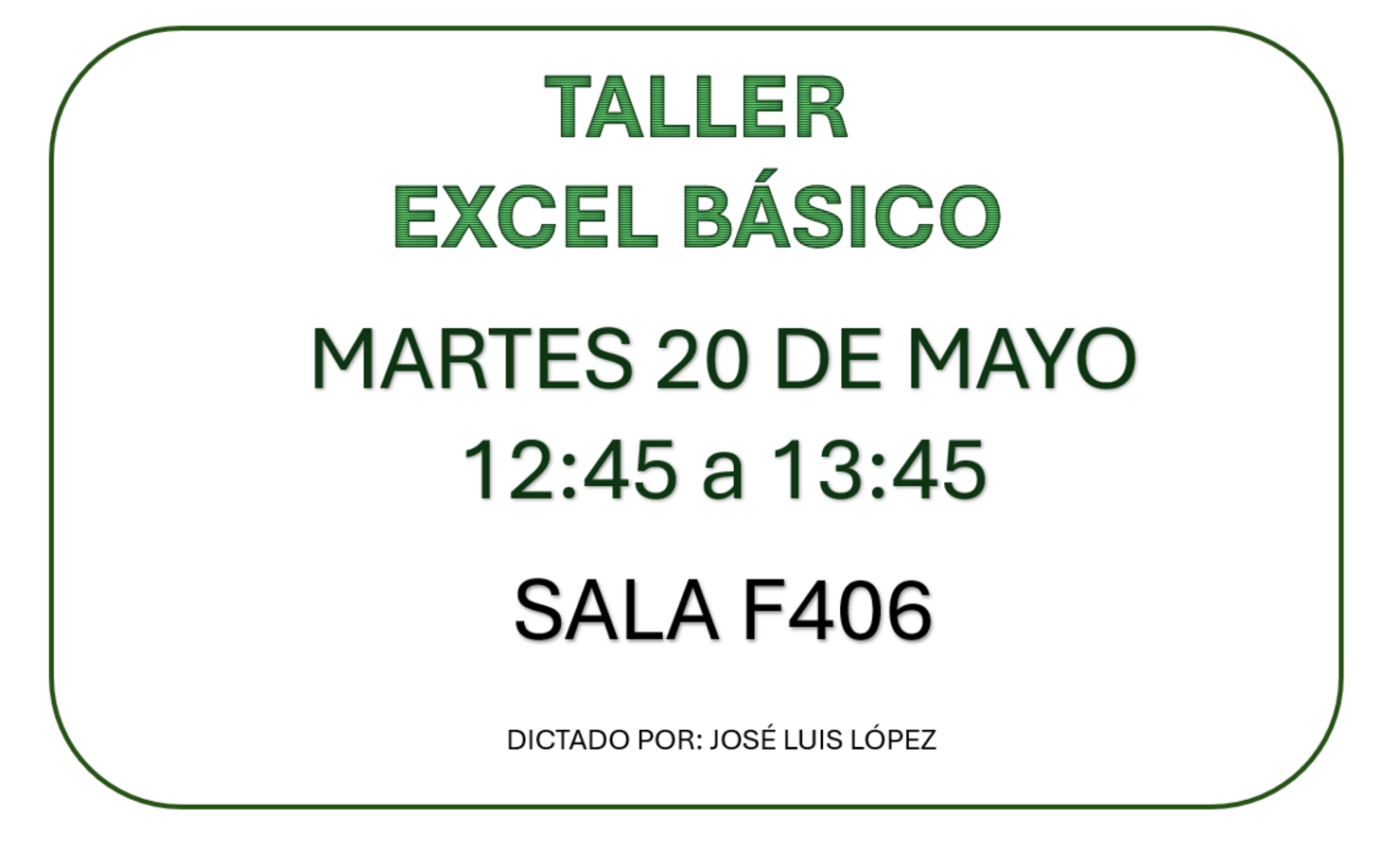 Taller basico de excel