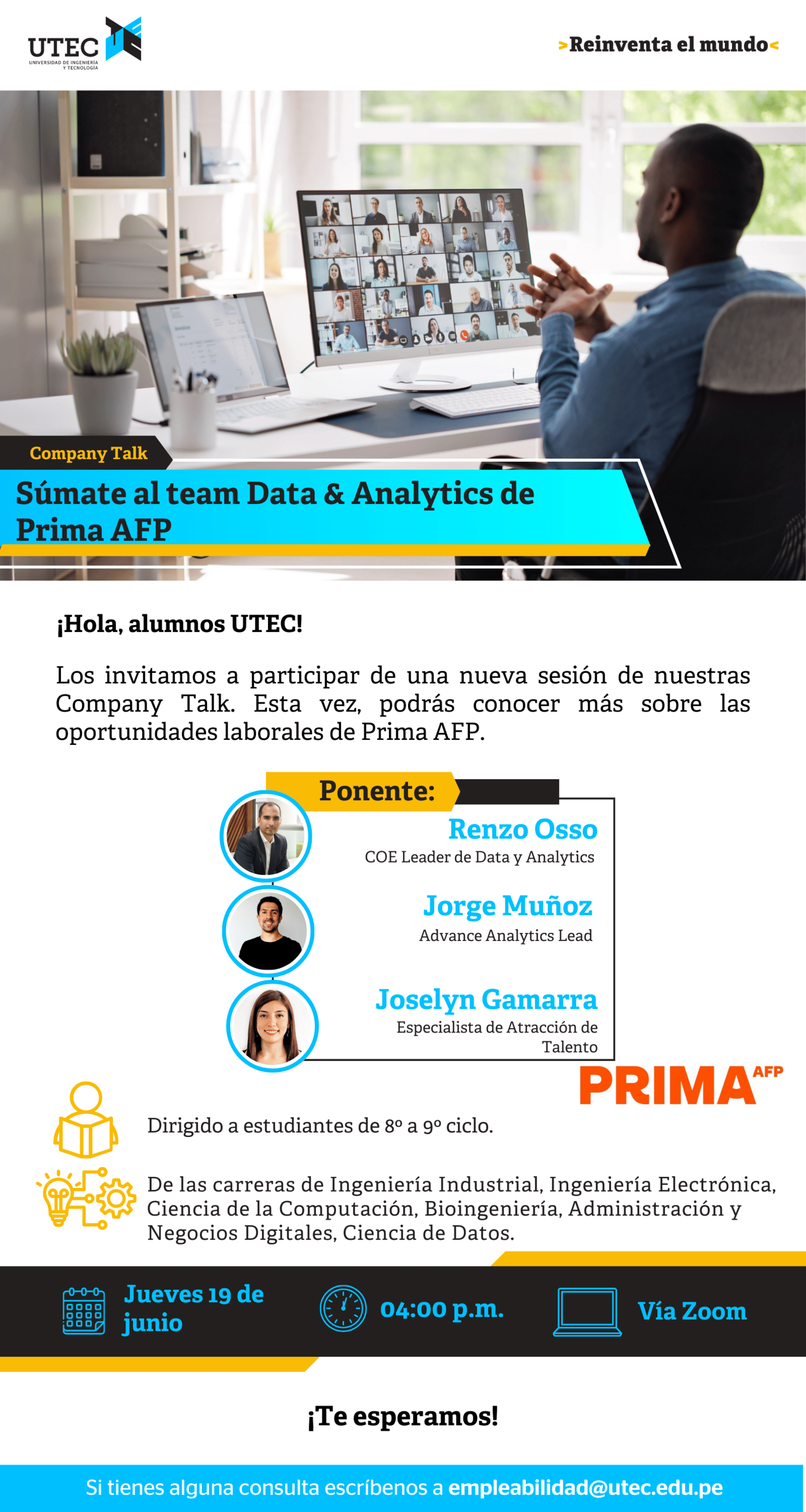 Company Talk AFP PRIMA - Jueves 19 de Junio- 04:00 pm