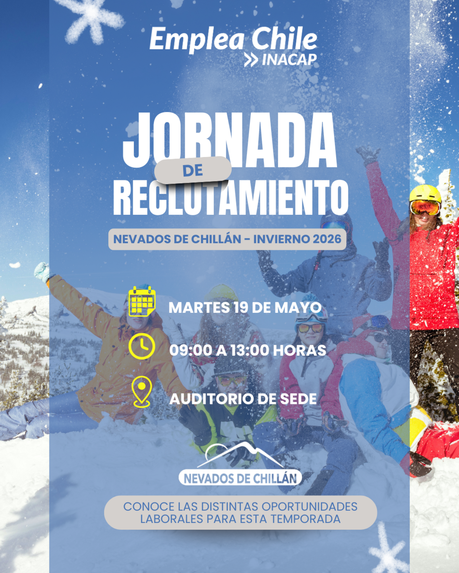 Jornada de Reclutamiento "Temporada Invierno 2026 - Nevados Chillán"