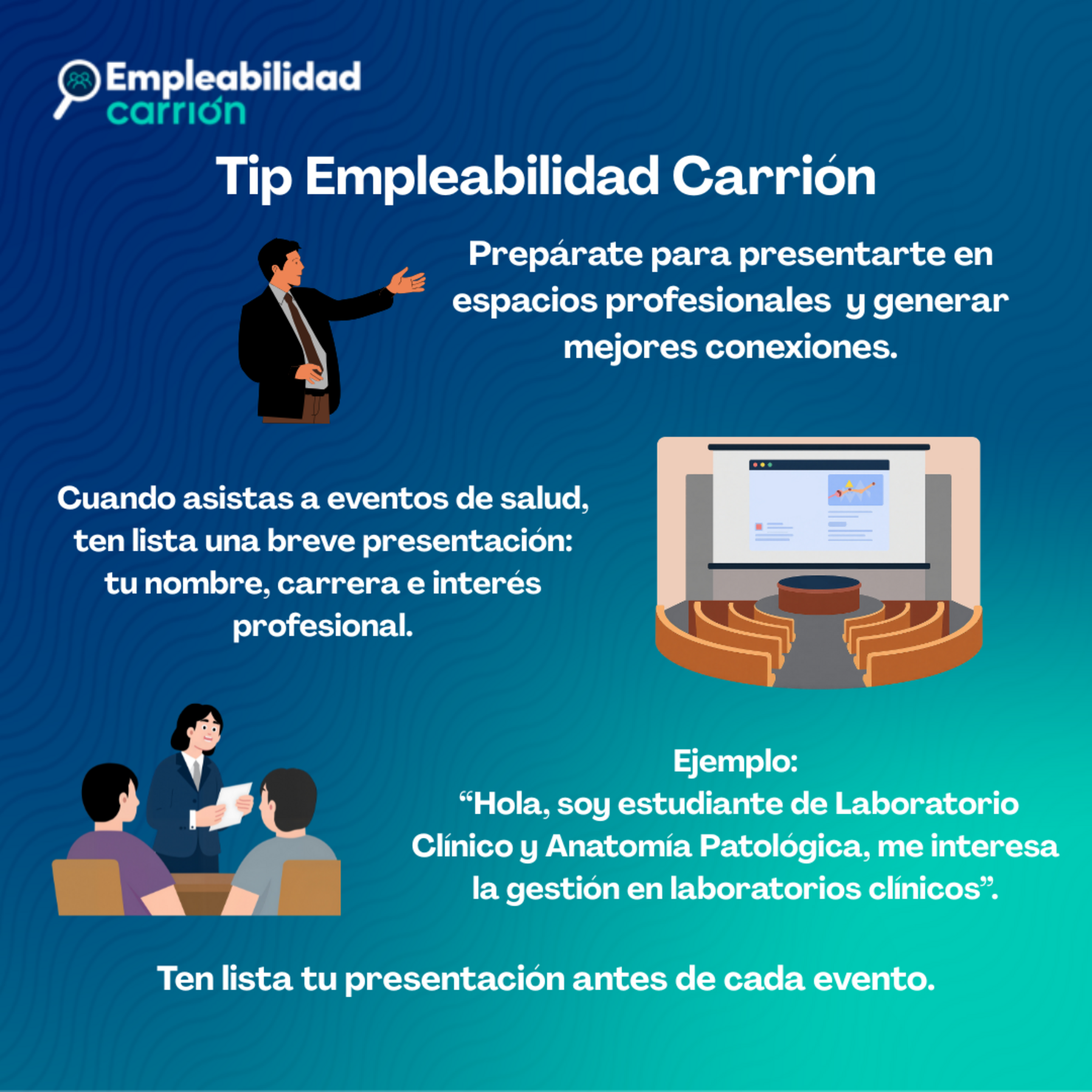 Prepárate para presentarte en espacios profesionales