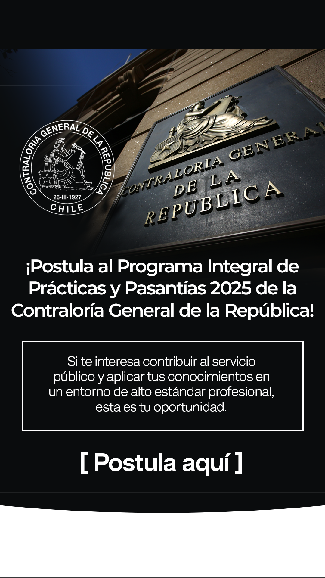 Contraloría General de la República busca pasantes y practicantes