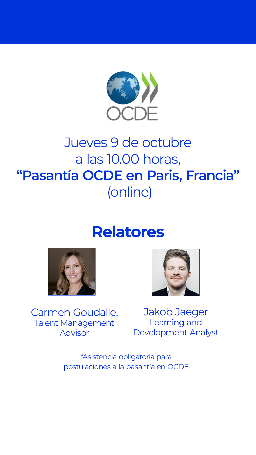 Charla de la OCDE para postular a sus pasantías en París