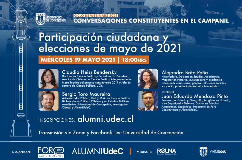“Conversaciones Constituyentes en el Campanil” analizará participación en elecciones de mayo
