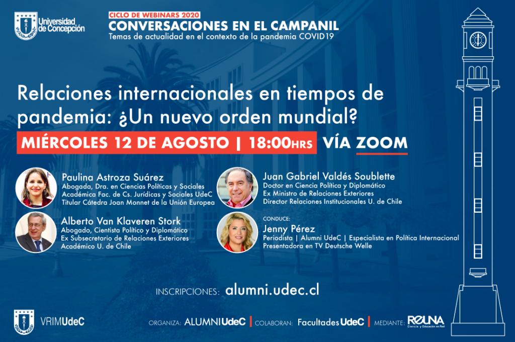 Webinar UdeC reunirá a destacados especialistas para debatir sobre el impacto de la pandemia en las relaciones políticas y económicas internacionales