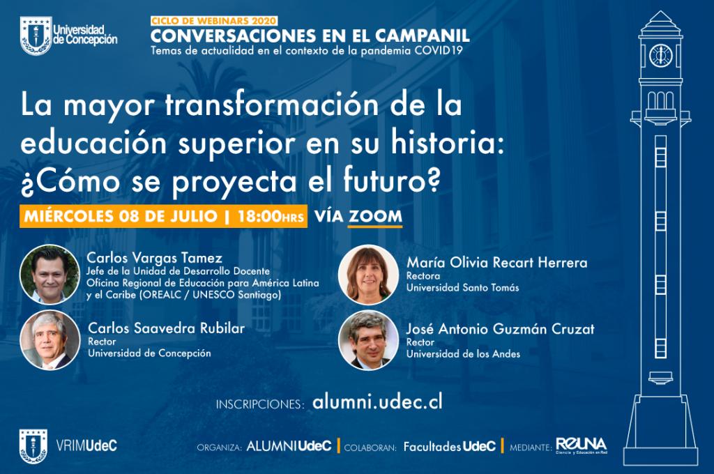 Webinar UdeC analizará las transformaciones de la Educación Superior en tiempos de pandemia y las proyecciones a futuro