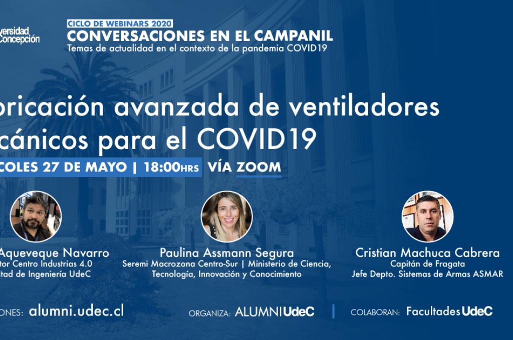 AlumniUdeC realizará webinar donde abordará los avances y desafíos proyecto de ventiladores mecánicos