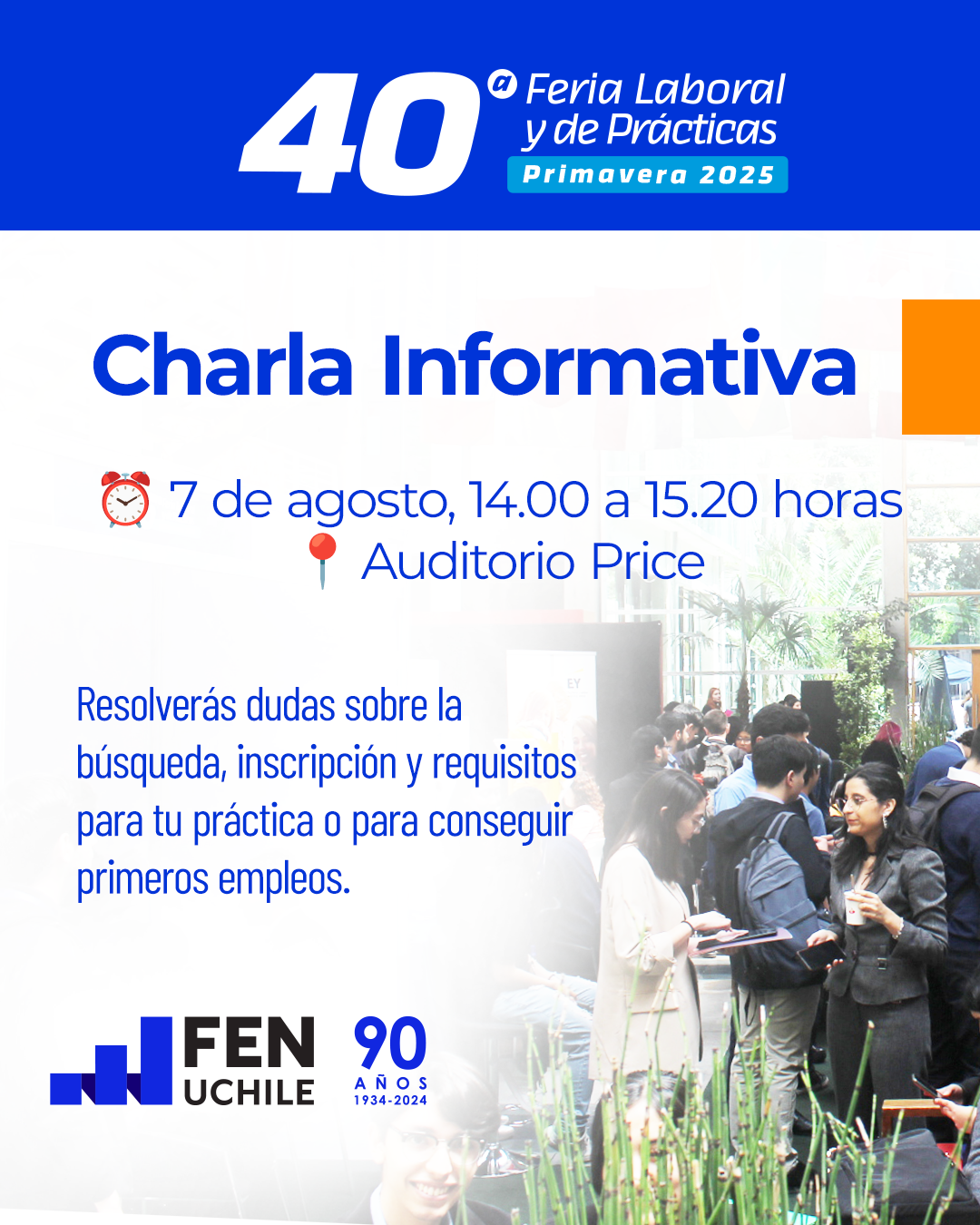 Participa en la Charla Informativa de la Feria Laboral y de Prácticas